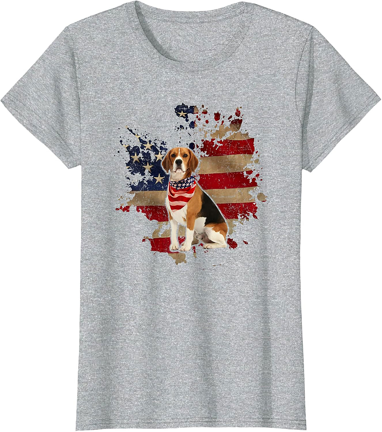 Beagle American Flag T-shirt - Patriotic Dog Lover Graphic Tee