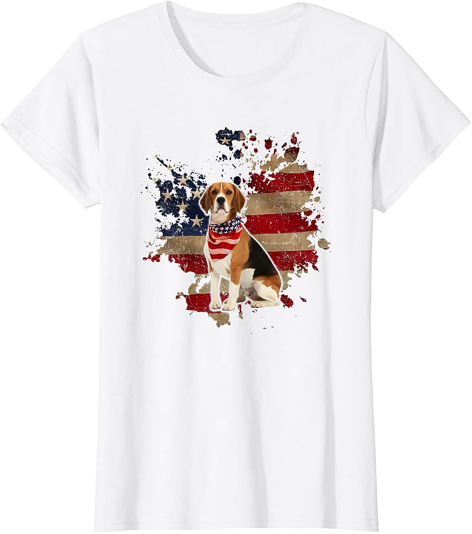 Beagle American Flag T-shirt - Patriotic Dog Lover Graphic Tee