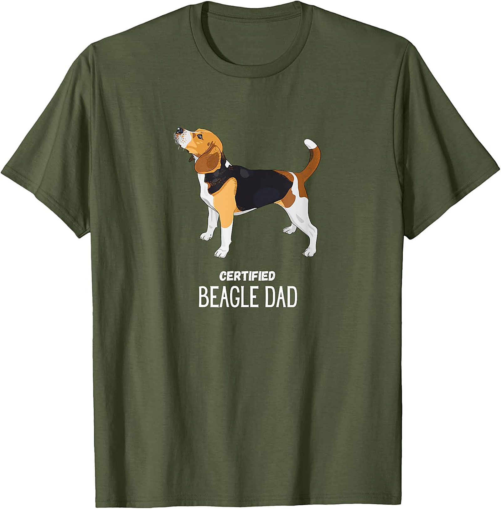 Certified Beagle Dad T-Shirt | Funny Dog Owner Graphic Tee