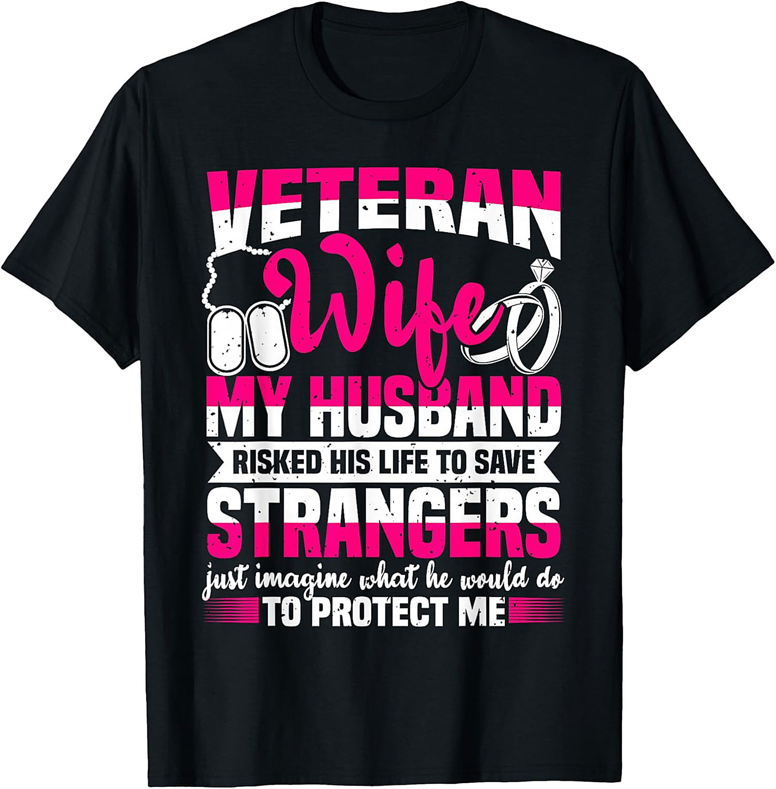 Proud Veteran Wife T-Shirt | Military Spouse Gift Idea