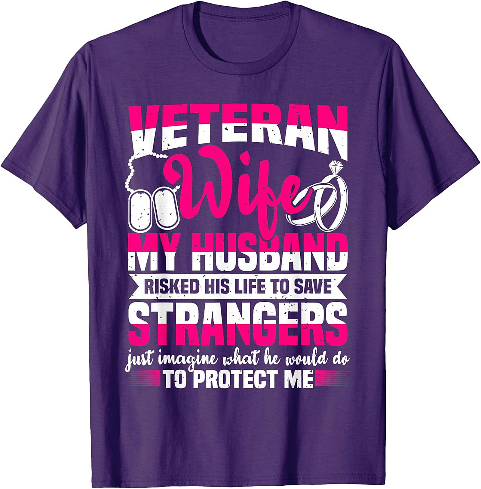 Proud Veteran Wife T-Shirt | Military Spouse Gift Idea