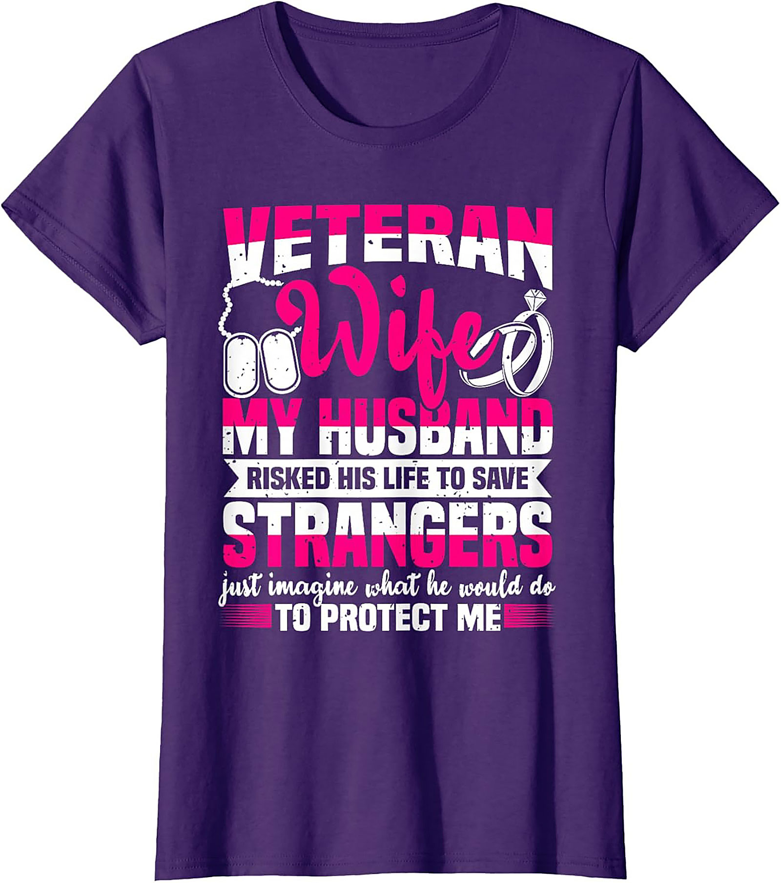 Proud Veteran Wife T-Shirt | Military Spouse Gift Idea