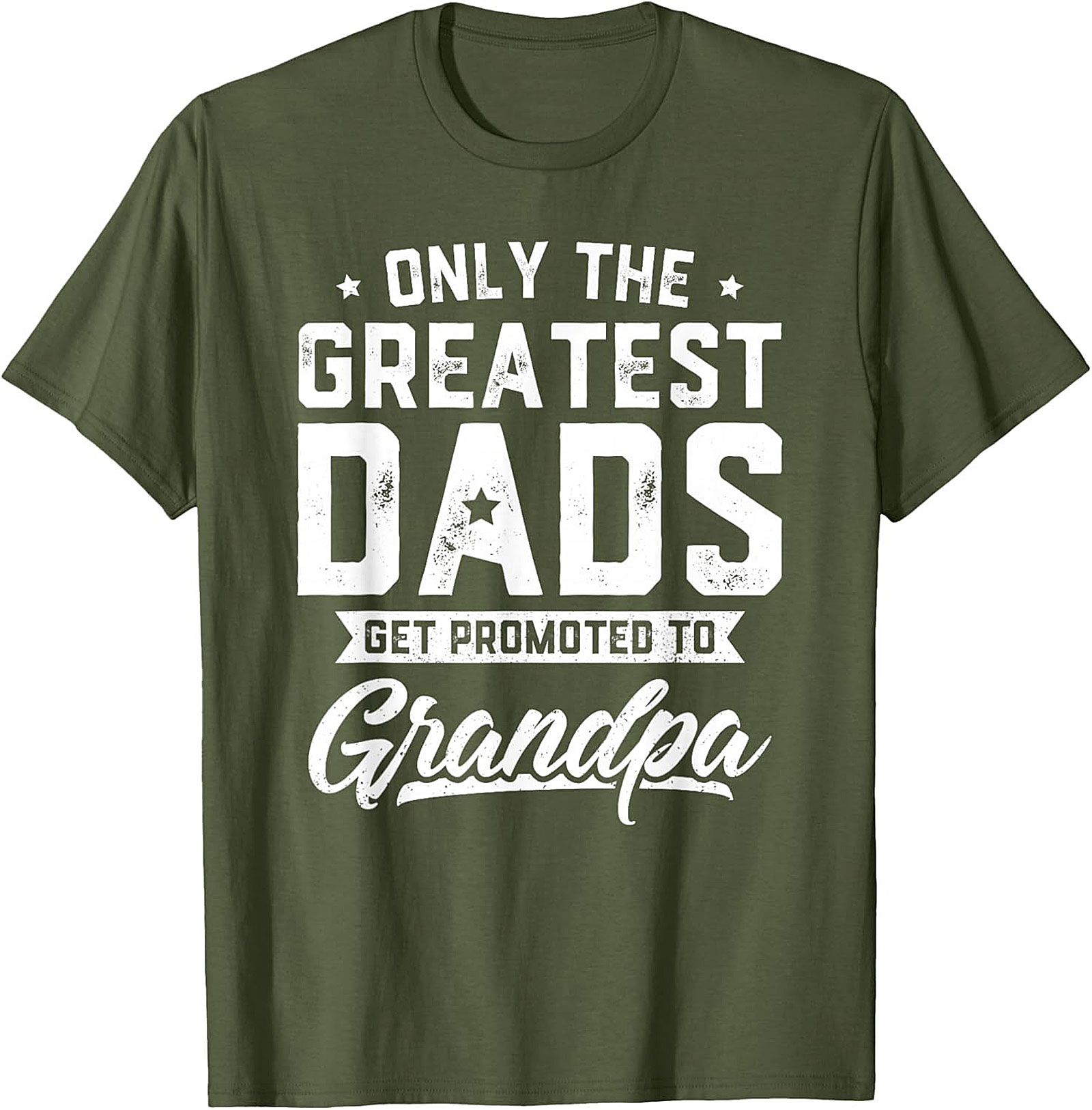 Funny Promoted to Grandpa Graphic Tee Greatest Dads Shirt