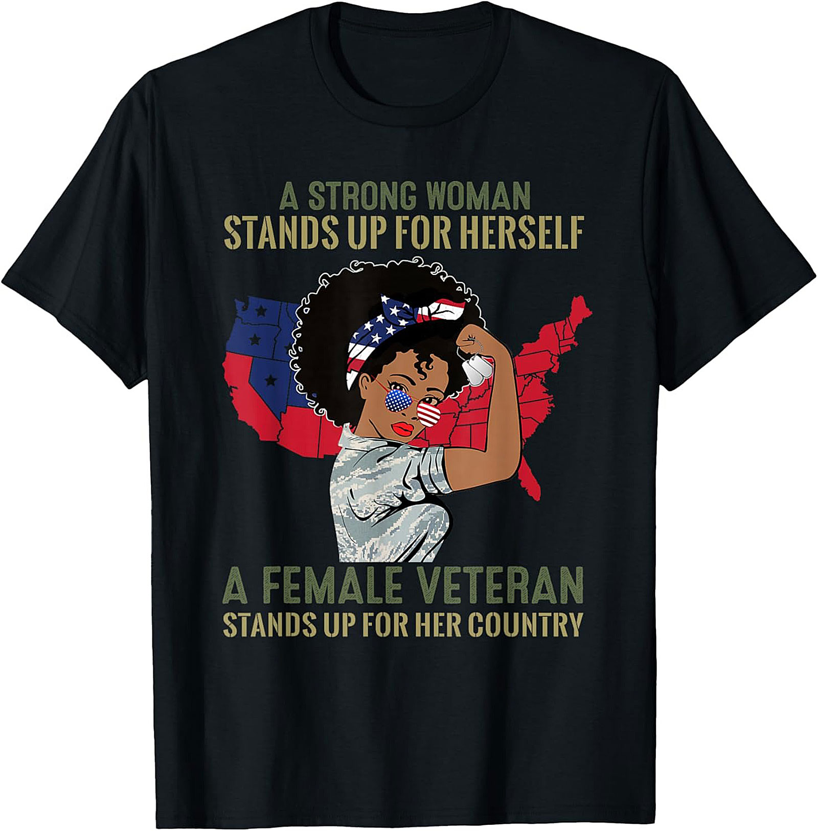 Female Veteran T-Shirt | Strong Woman Graphic Tee
