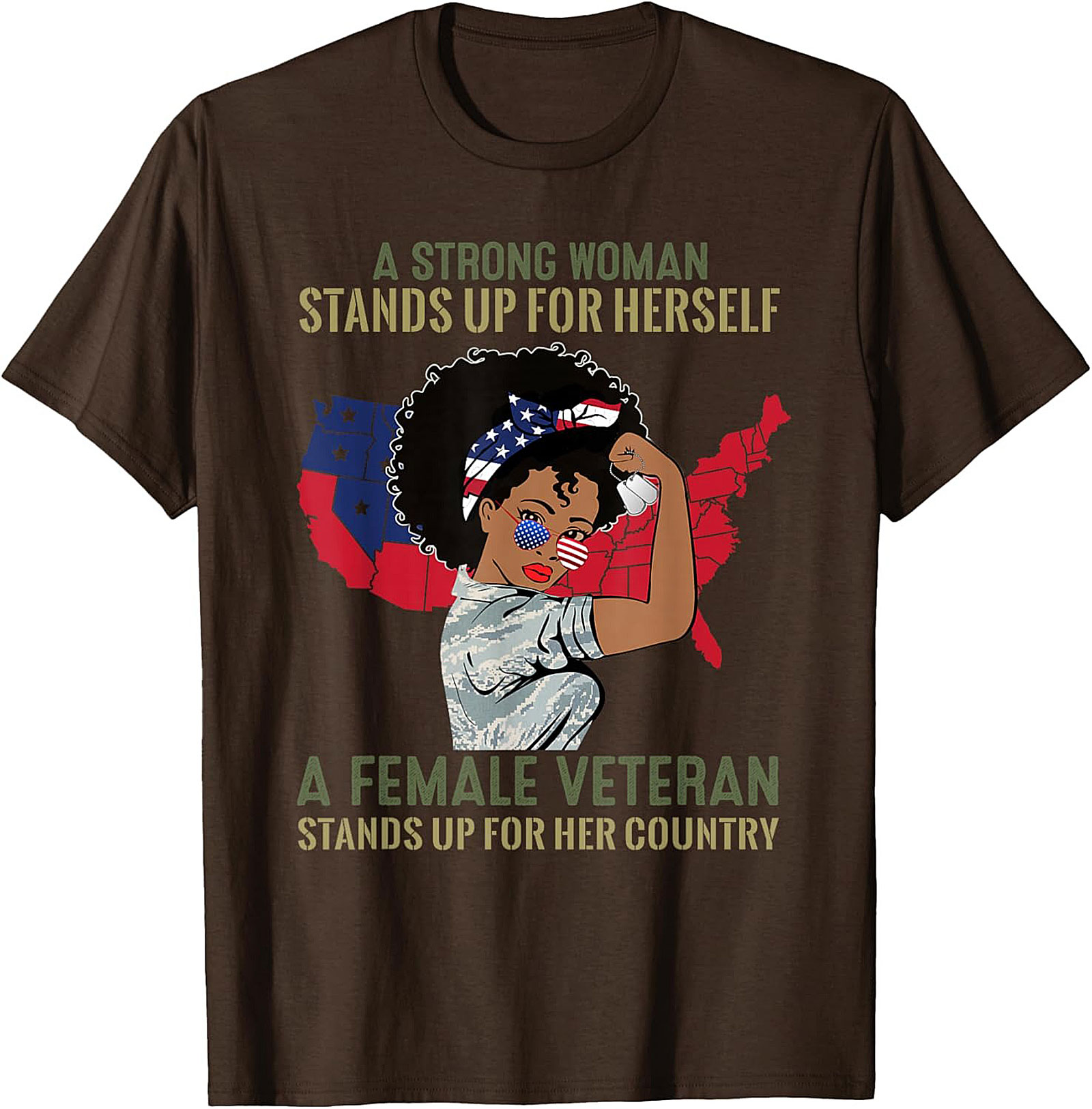 Female Veteran T-Shirt | Strong Woman Graphic Tee