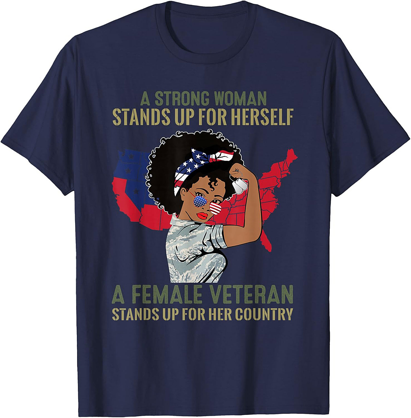 Female Veteran T-Shirt | Strong Woman Graphic Tee