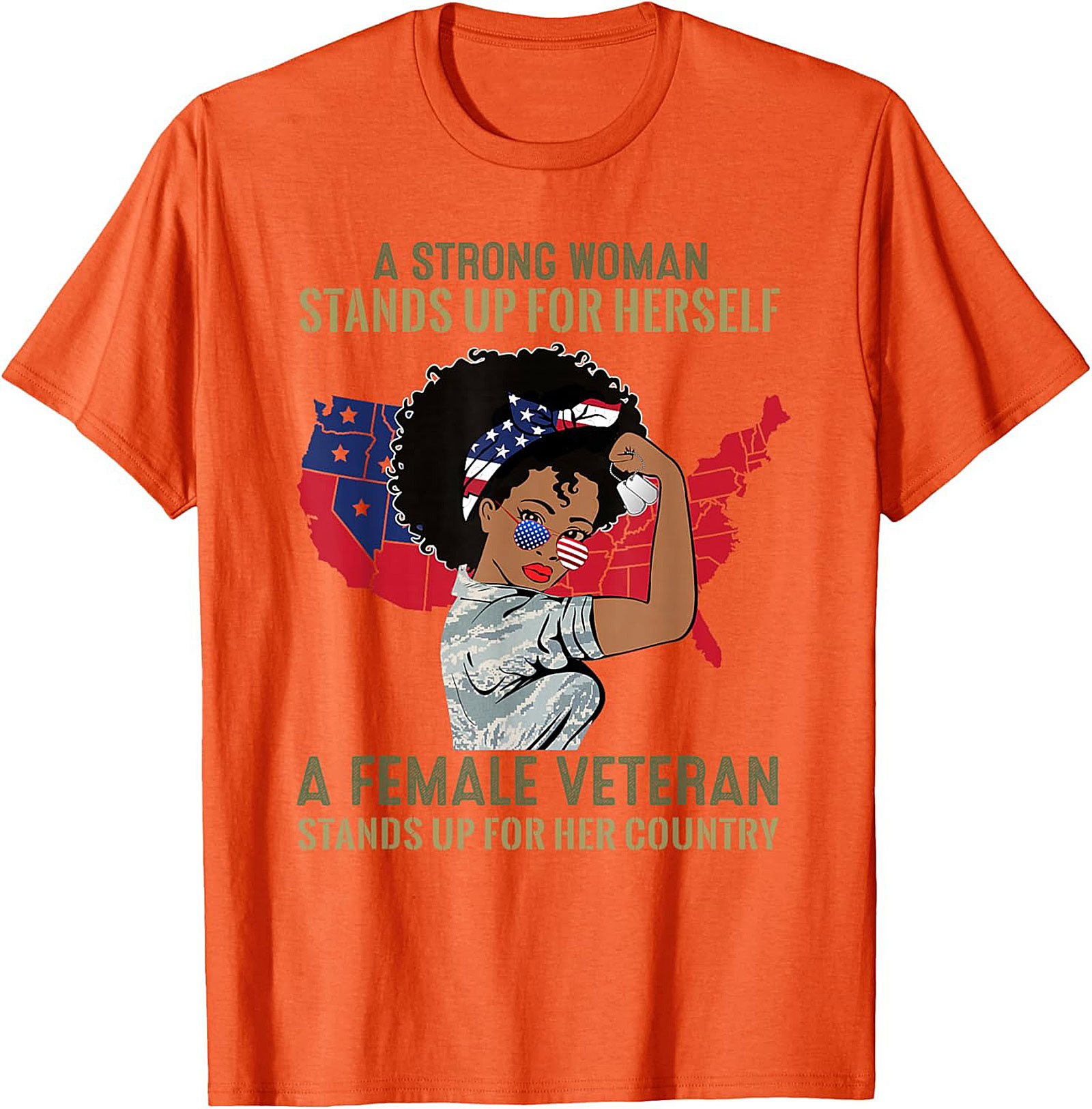 Female Veteran T-Shirt | Strong Woman Graphic Tee