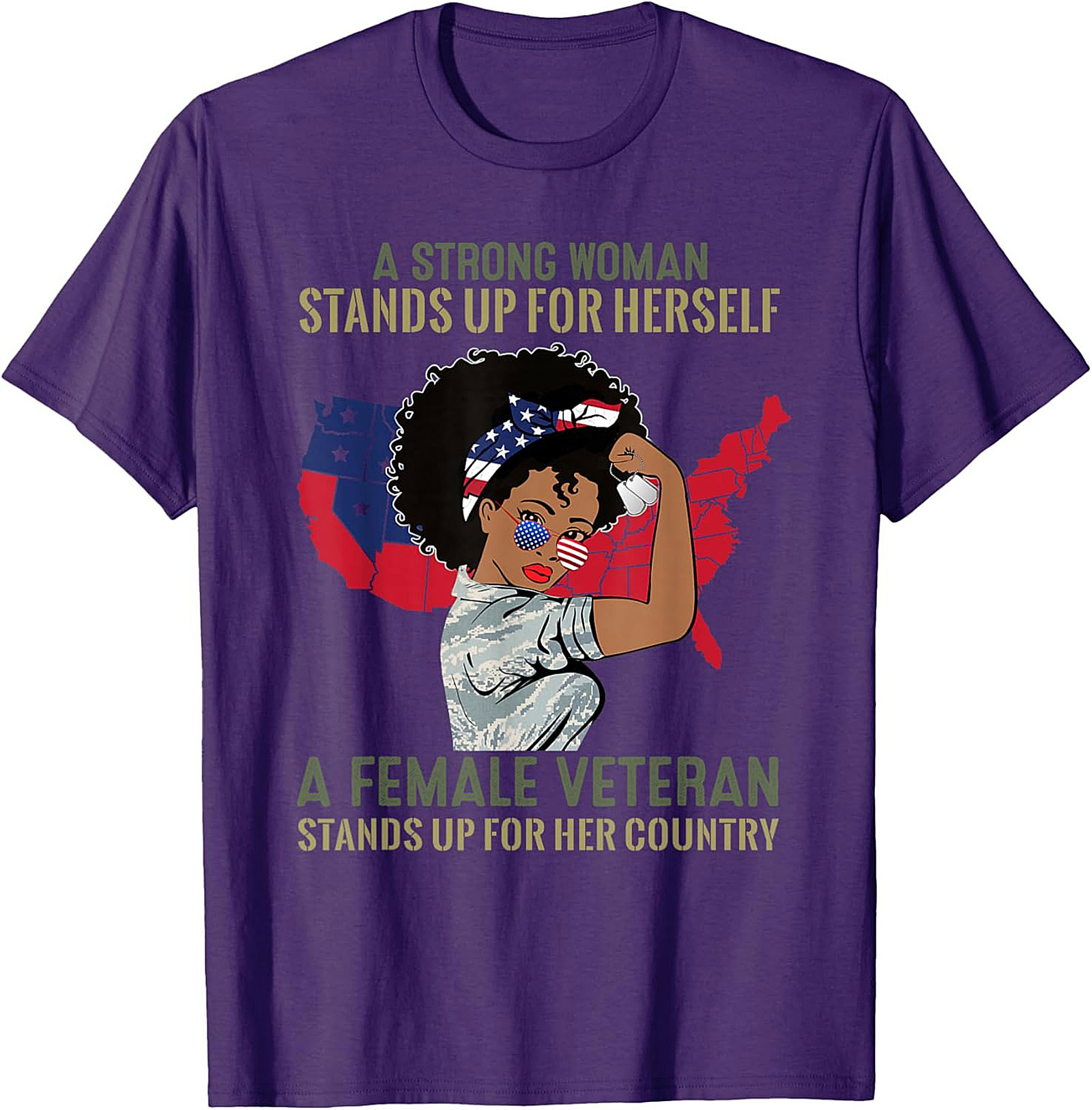 Female Veteran T-Shirt | Strong Woman Graphic Tee