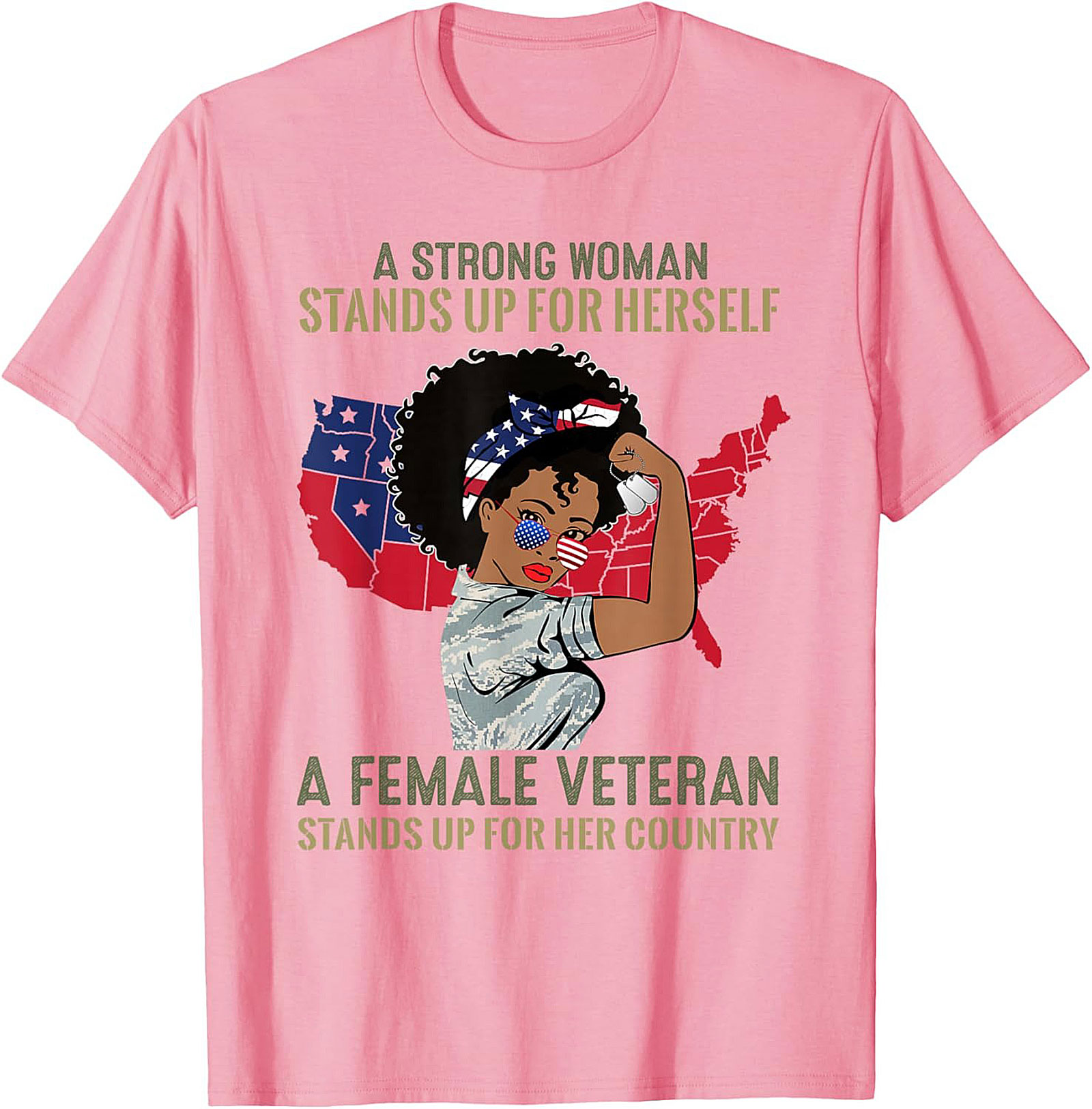 Female Veteran T-Shirt | Strong Woman Graphic Tee