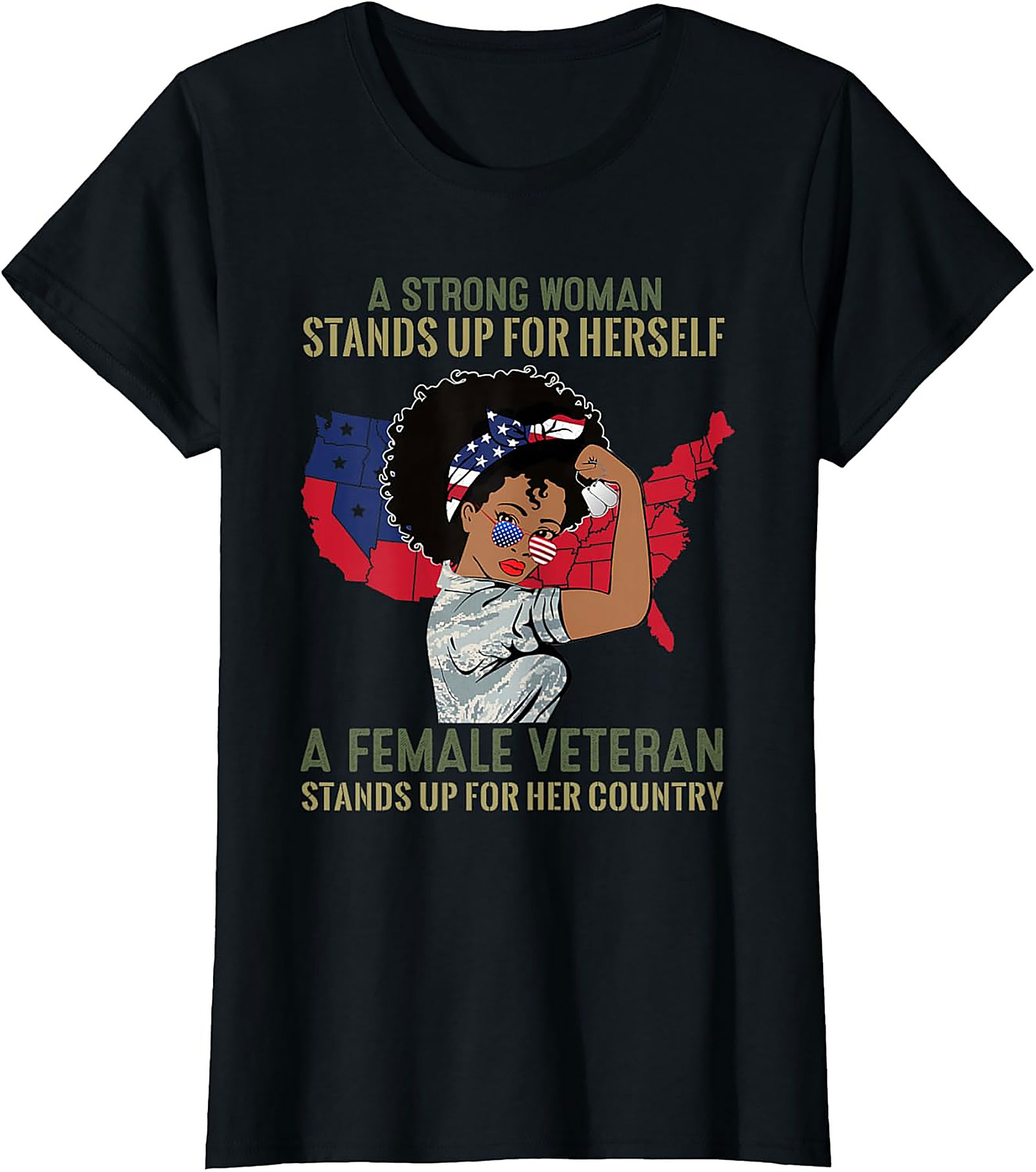 Female Veteran T-Shirt | Strong Woman Graphic Tee