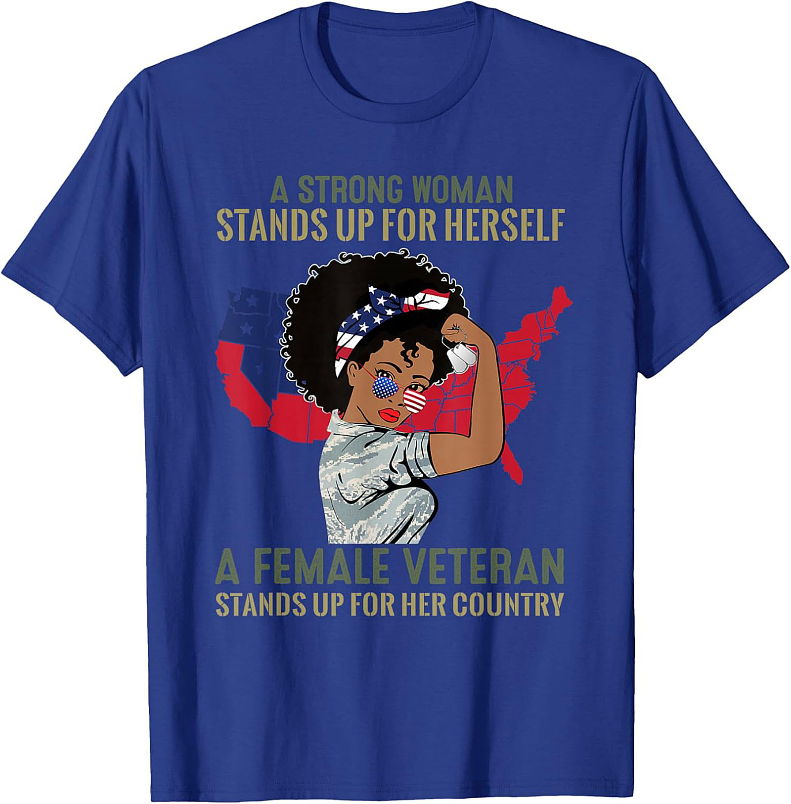 Female Veteran T-Shirt | Strong Woman Graphic Tee