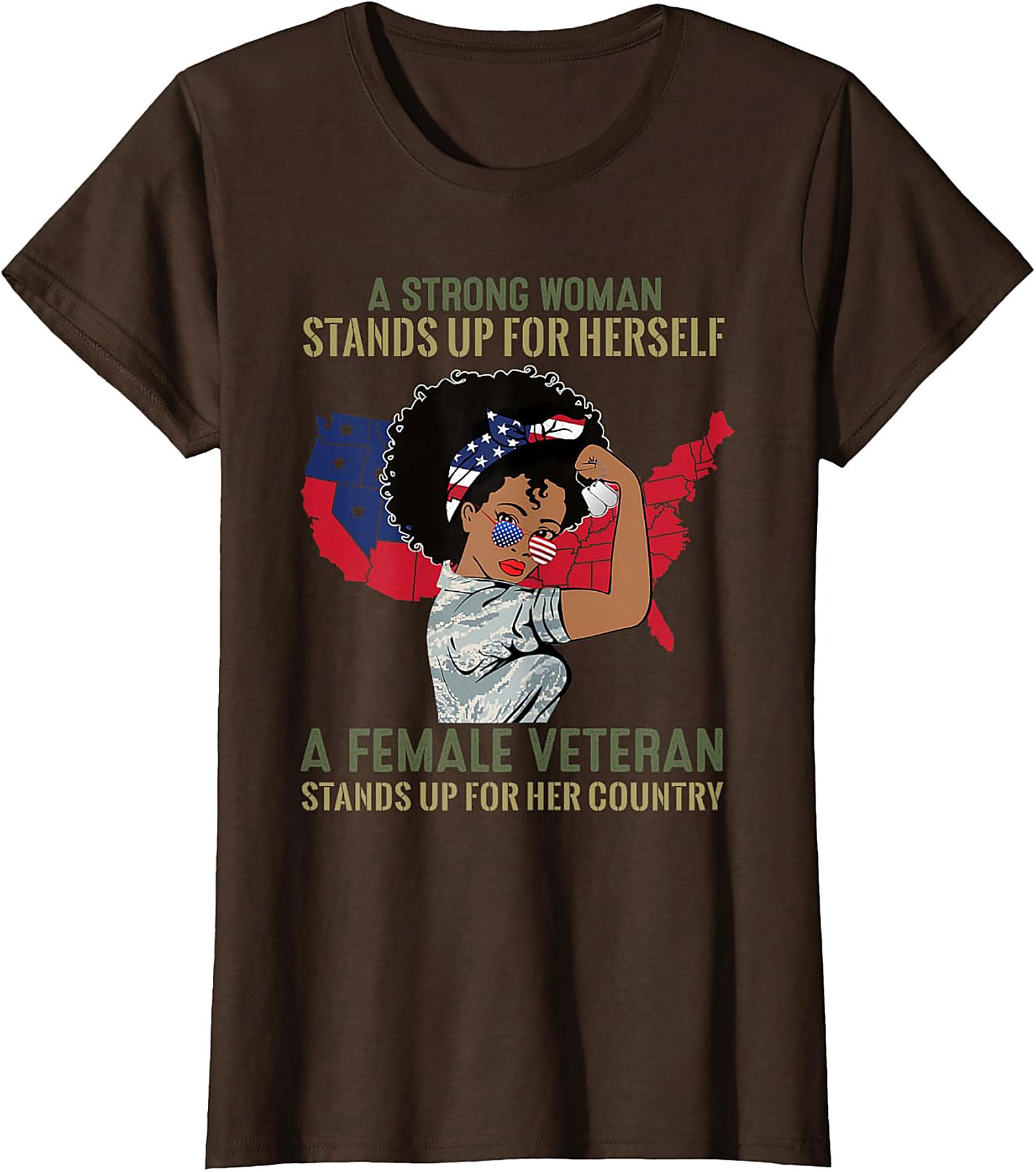 Female Veteran T-Shirt | Strong Woman Graphic Tee
