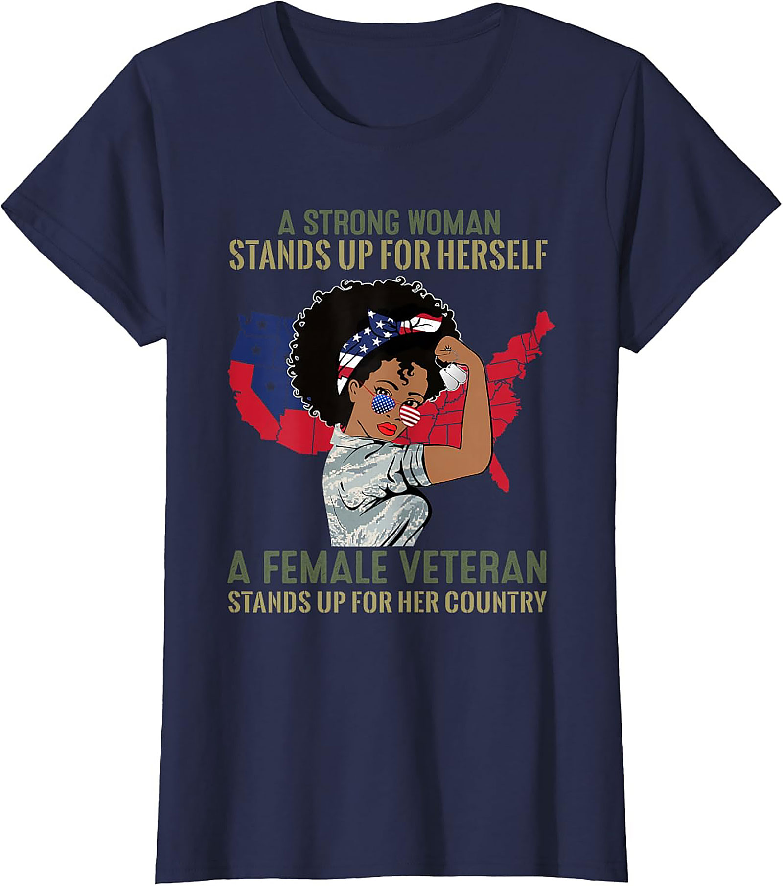 Female Veteran T-Shirt | Strong Woman Graphic Tee