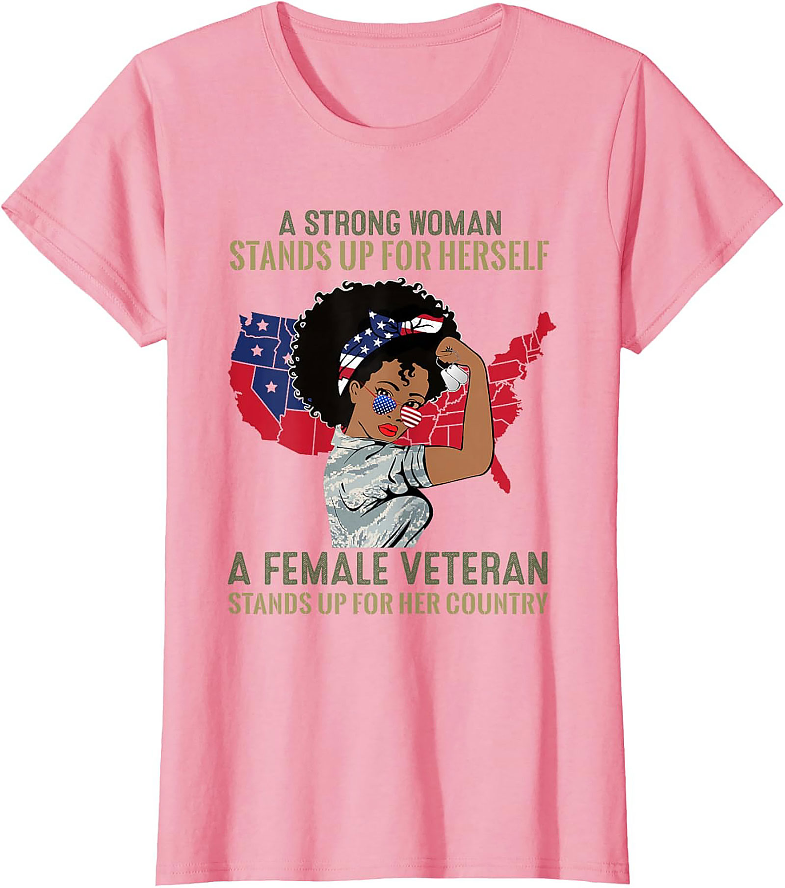 Female Veteran T-Shirt | Strong Woman Graphic Tee