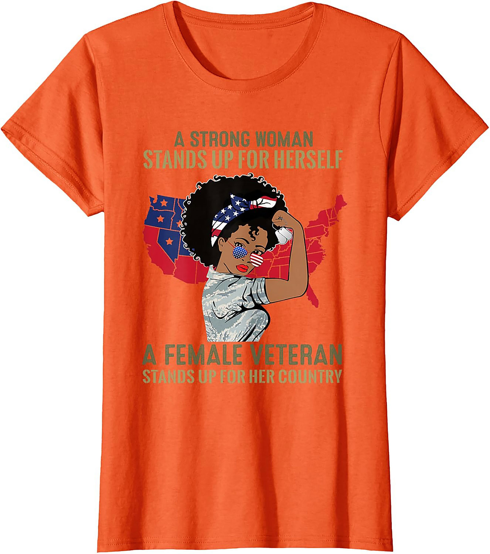 Female Veteran T-Shirt | Strong Woman Graphic Tee
