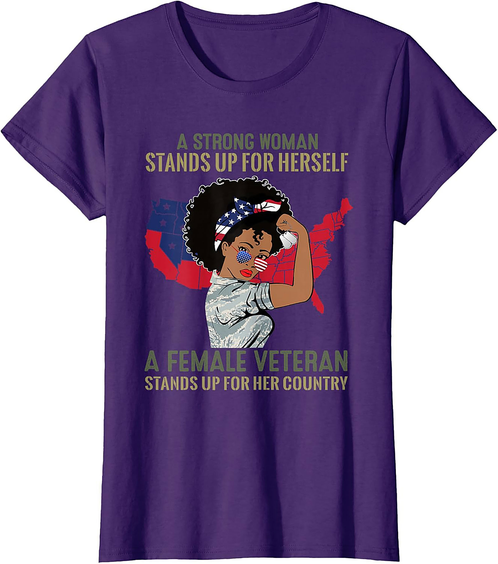 Female Veteran T-Shirt | Strong Woman Graphic Tee