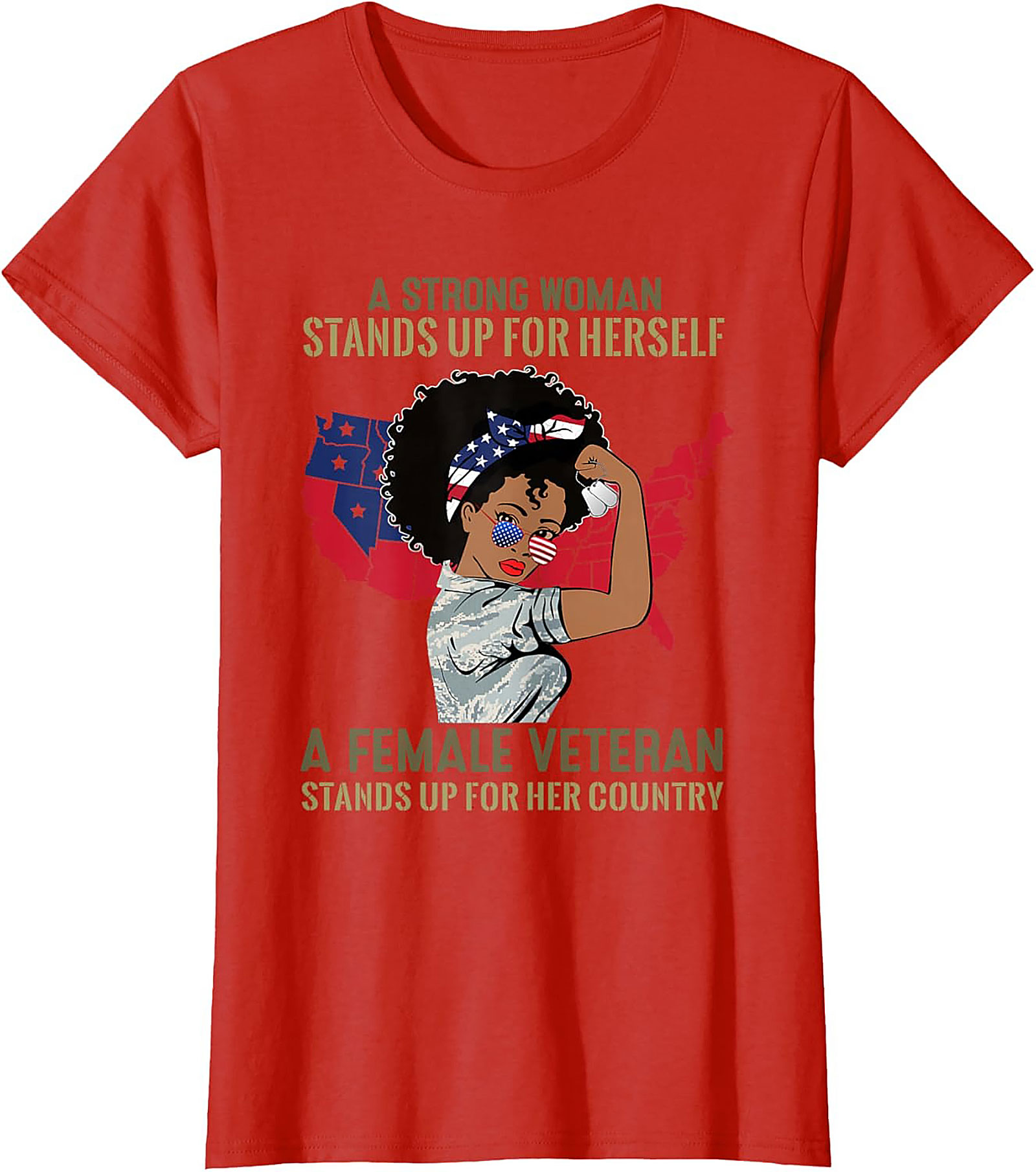Female Veteran T-Shirt | Strong Woman Graphic Tee