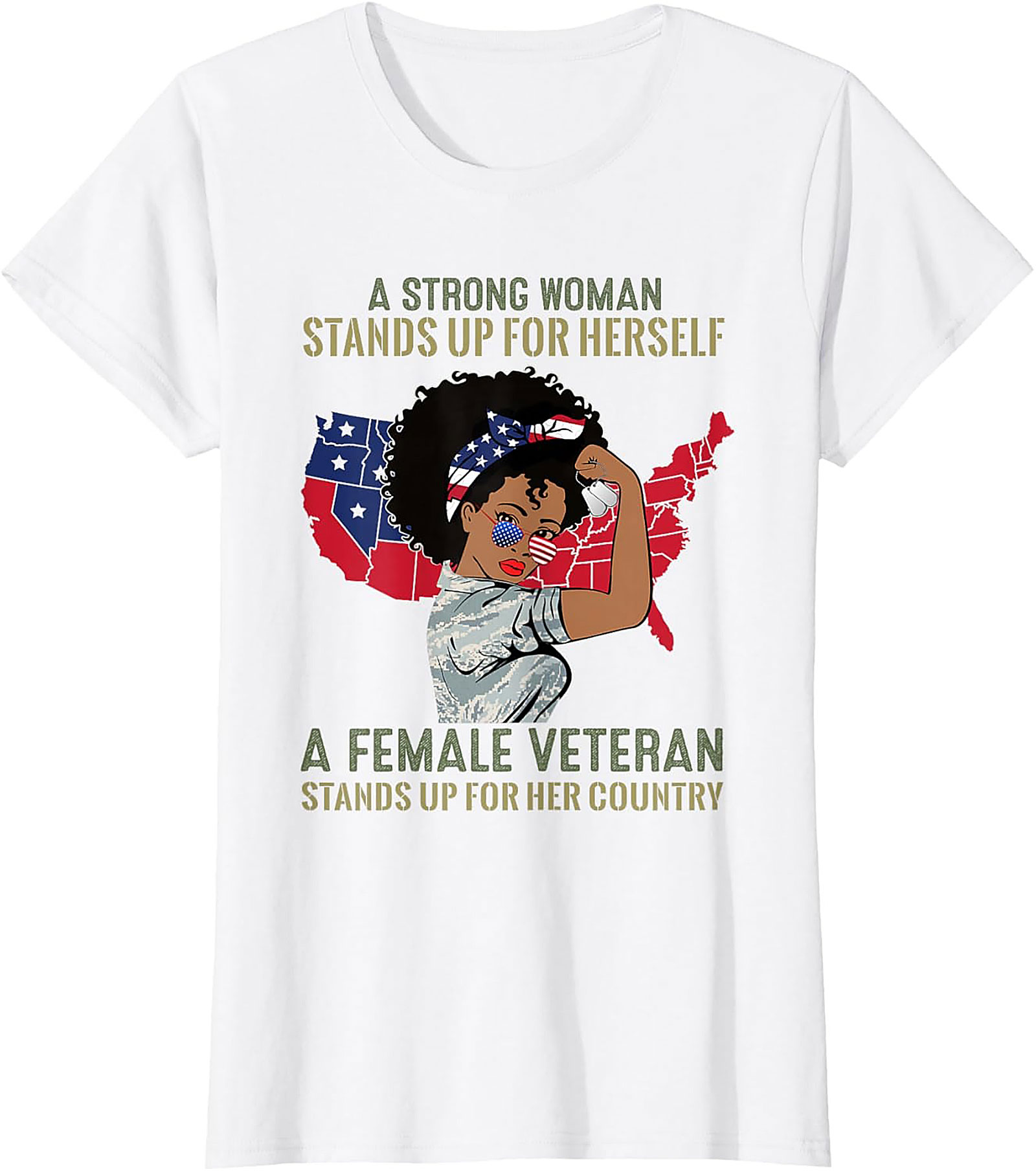 Female Veteran T-Shirt | Strong Woman Graphic Tee