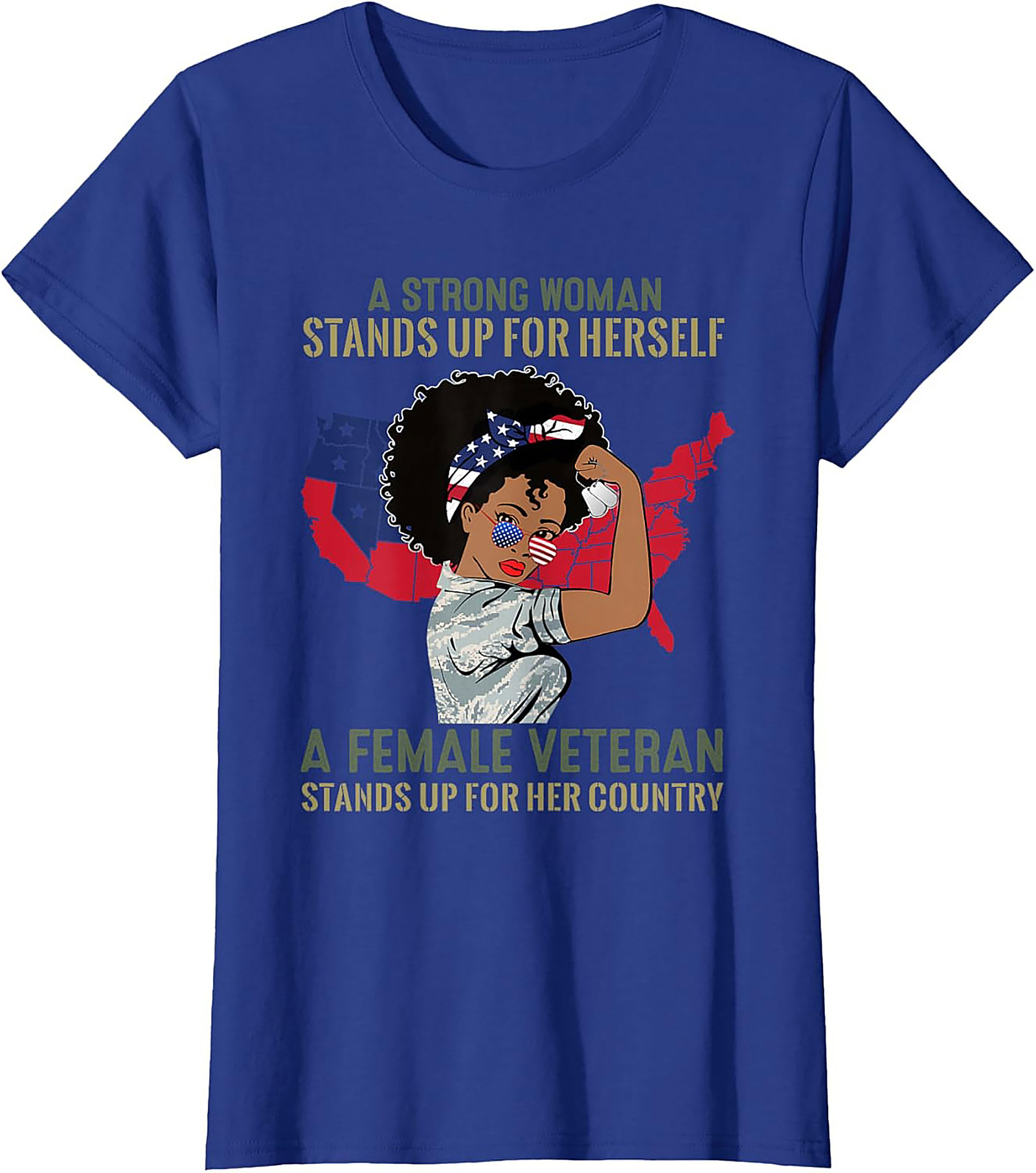 Female Veteran T-Shirt | Strong Woman Graphic Tee