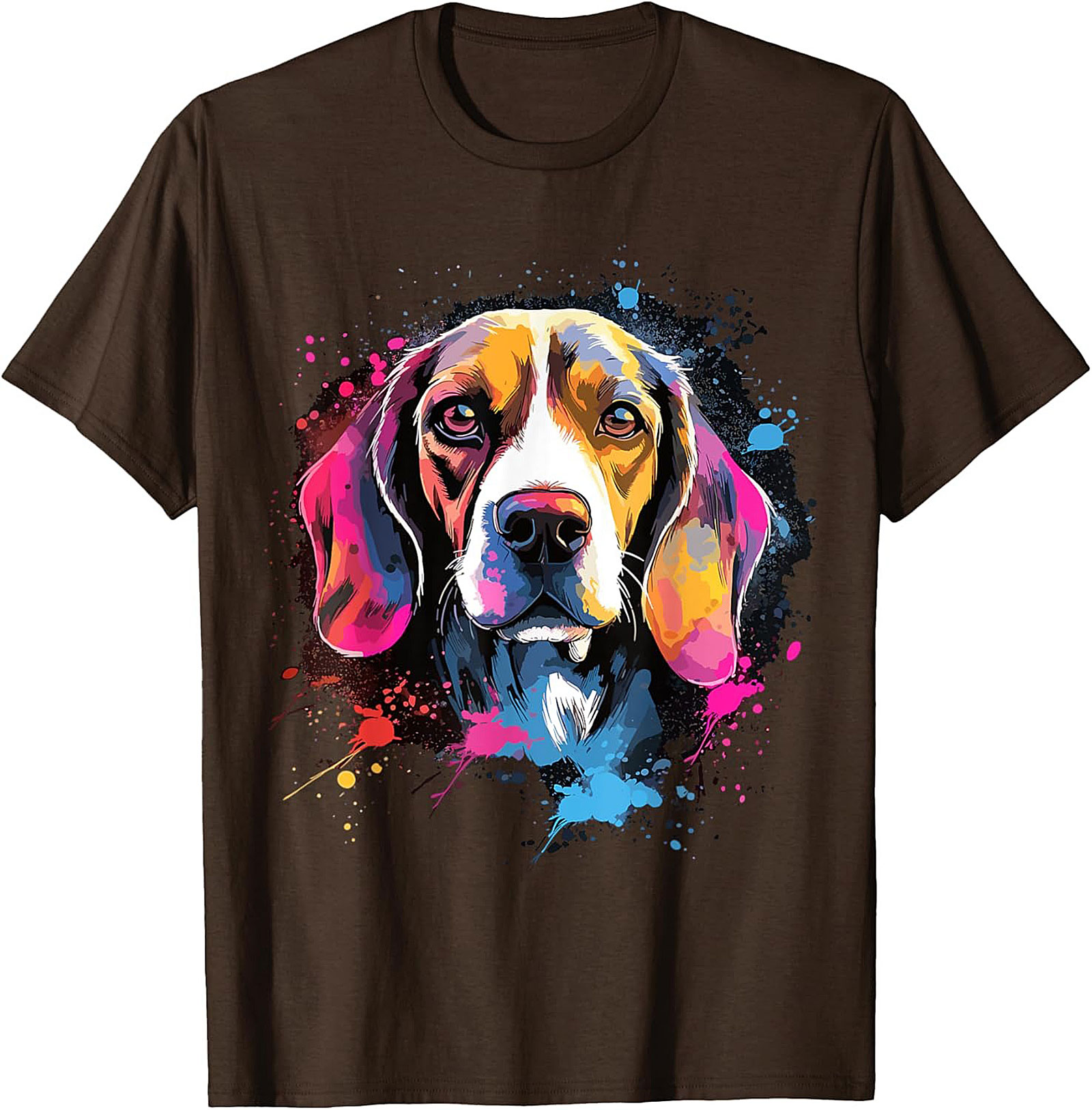 Vibrant Pop Art Beagle Dog Graphic Tee | Artistic Dog Lover T-Shirt