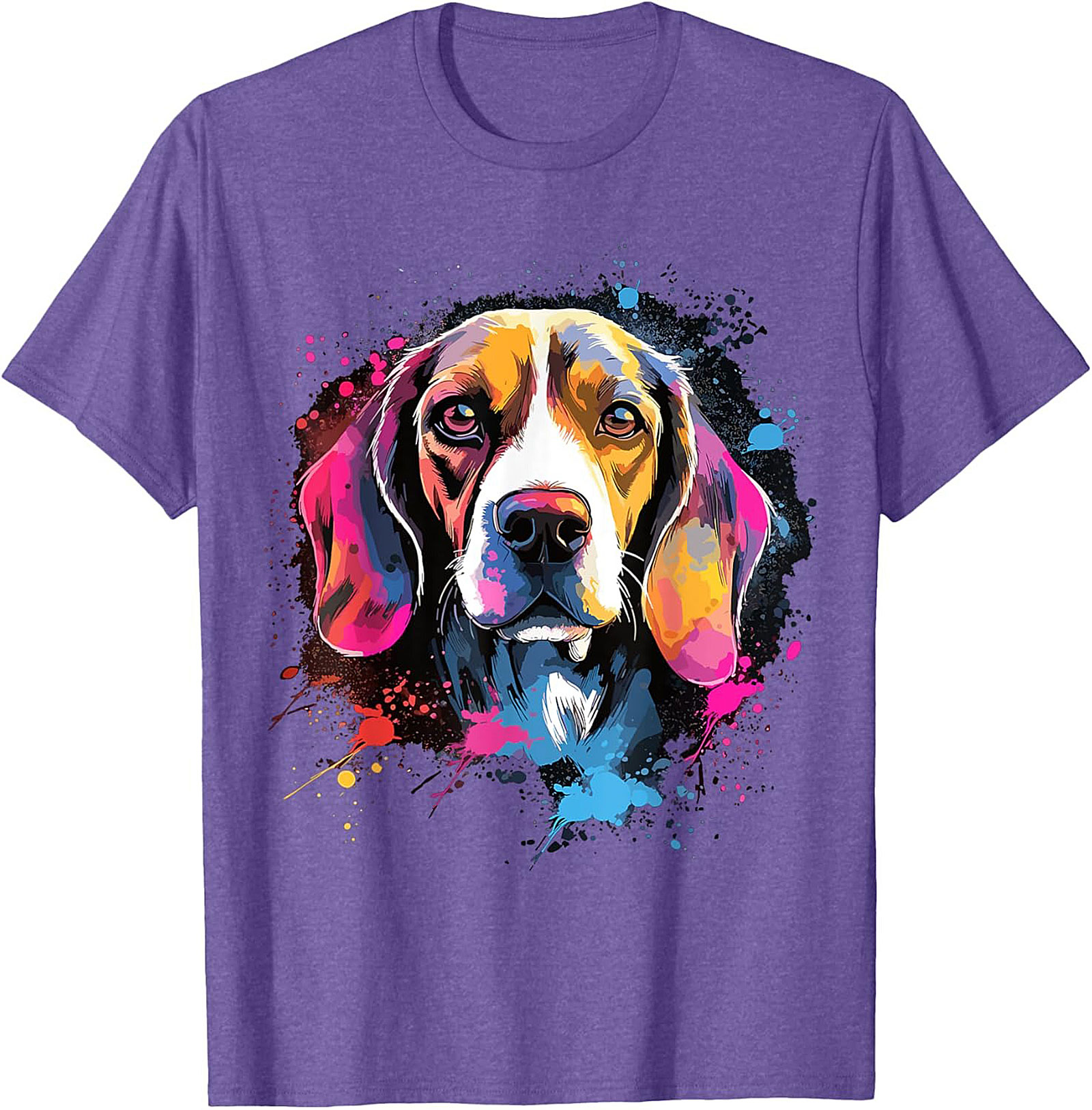 Vibrant Pop Art Beagle Dog Graphic Tee | Artistic Dog Lover T-Shirt