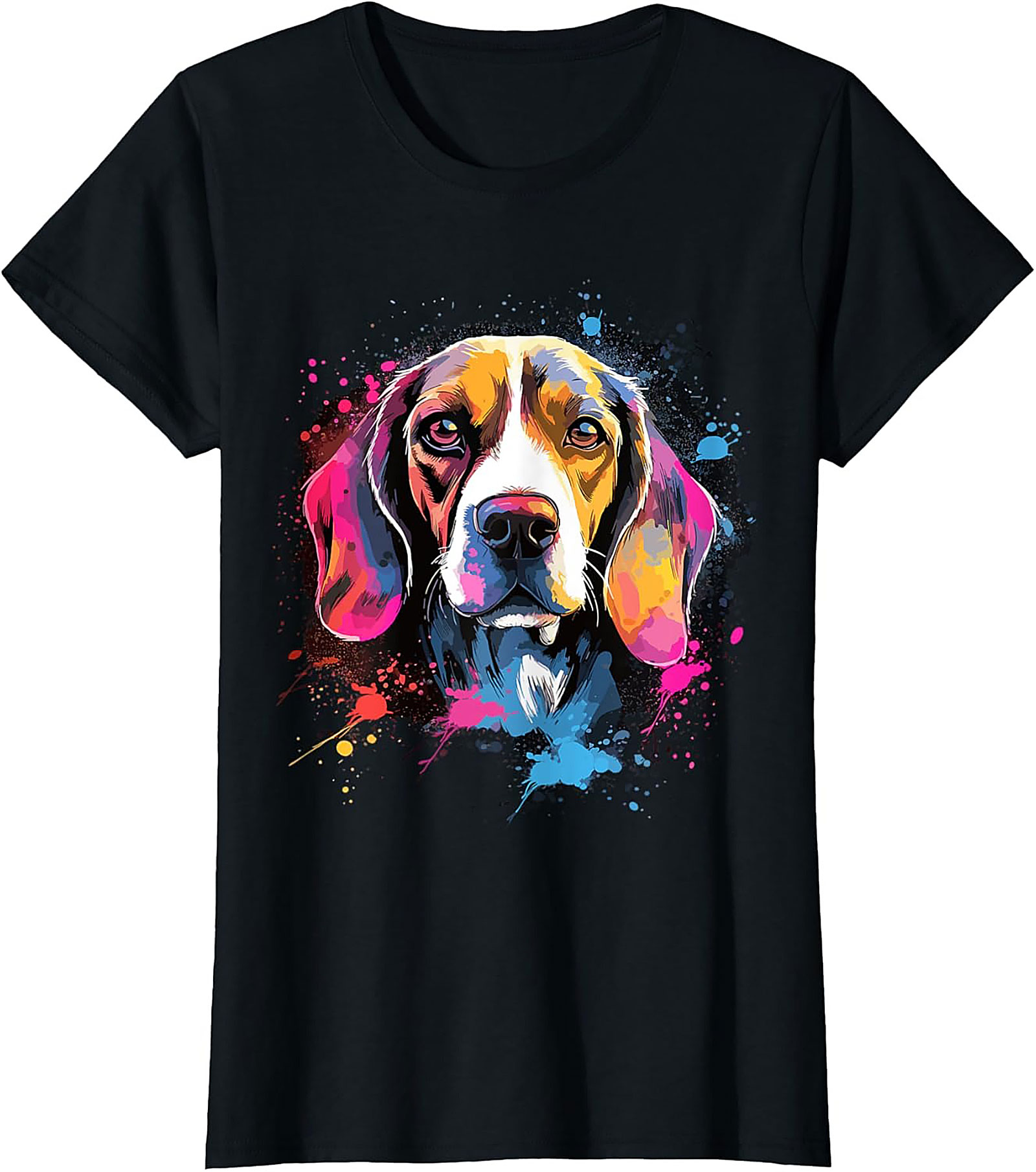 Vibrant Pop Art Beagle Dog Graphic Tee | Artistic Dog Lover T-Shirt
