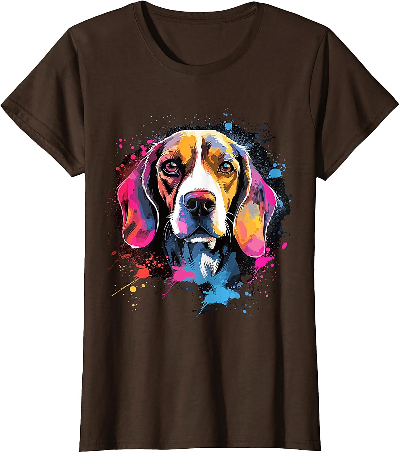 Vibrant Pop Art Beagle Dog Graphic Tee | Artistic Dog Lover T-Shirt