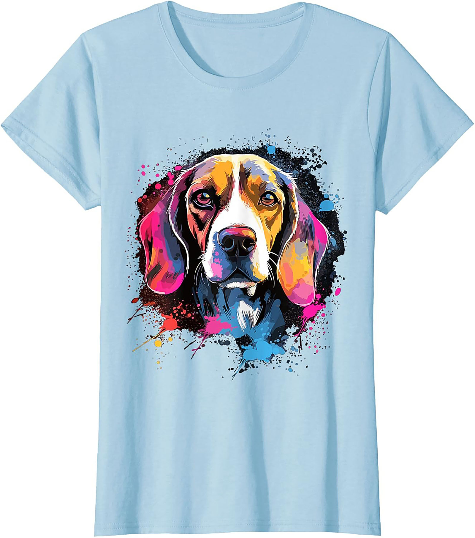 Vibrant Pop Art Beagle Dog Graphic Tee | Artistic Dog Lover T-Shirt