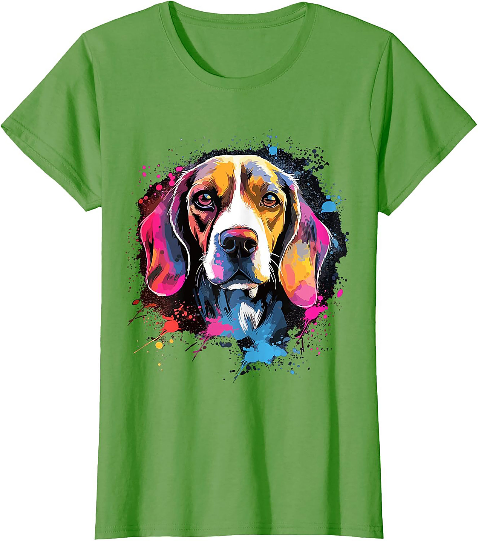 Vibrant Pop Art Beagle Dog Graphic Tee | Artistic Dog Lover T-Shirt