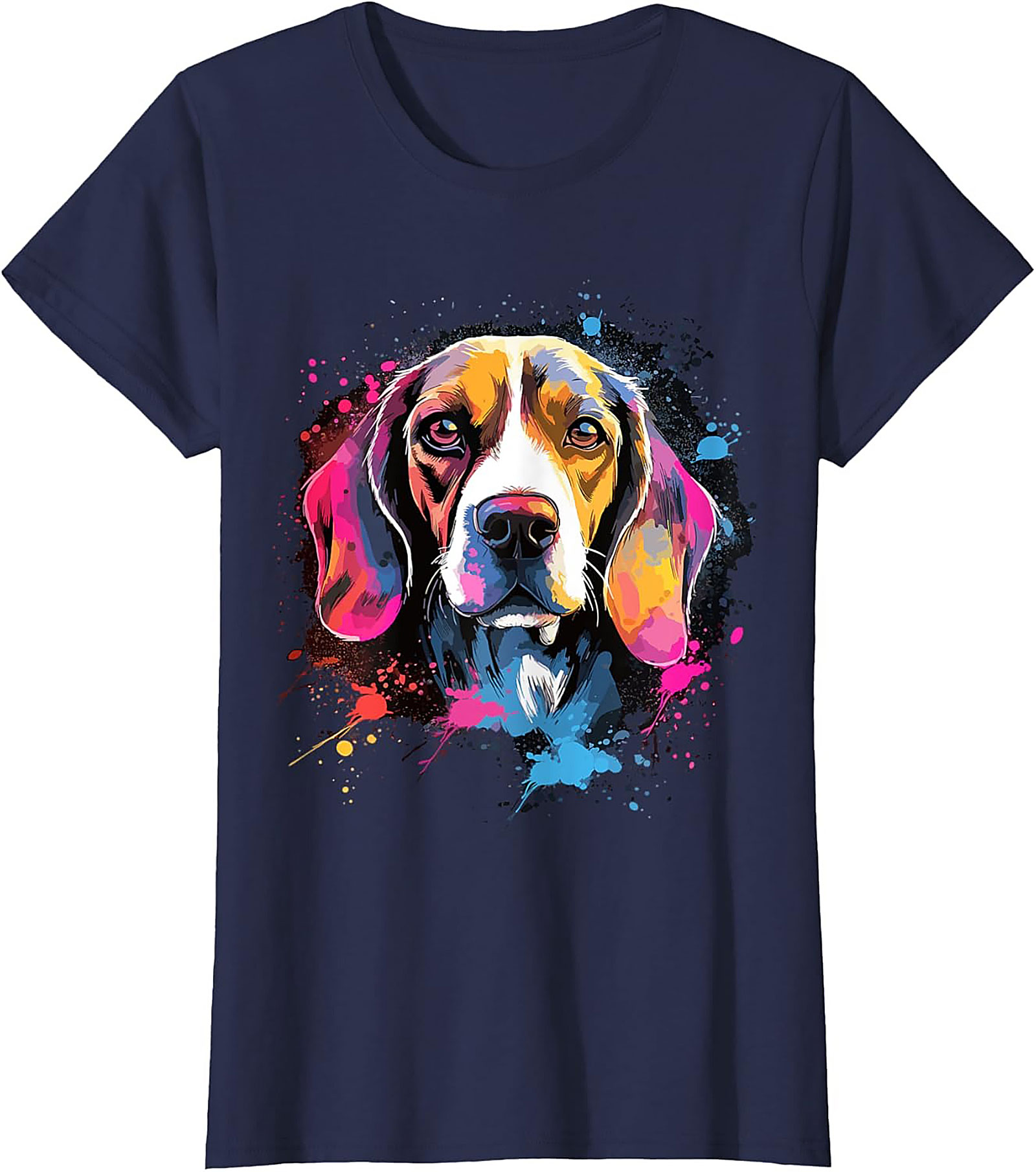 Vibrant Pop Art Beagle Dog Graphic Tee | Artistic Dog Lover T-Shirt