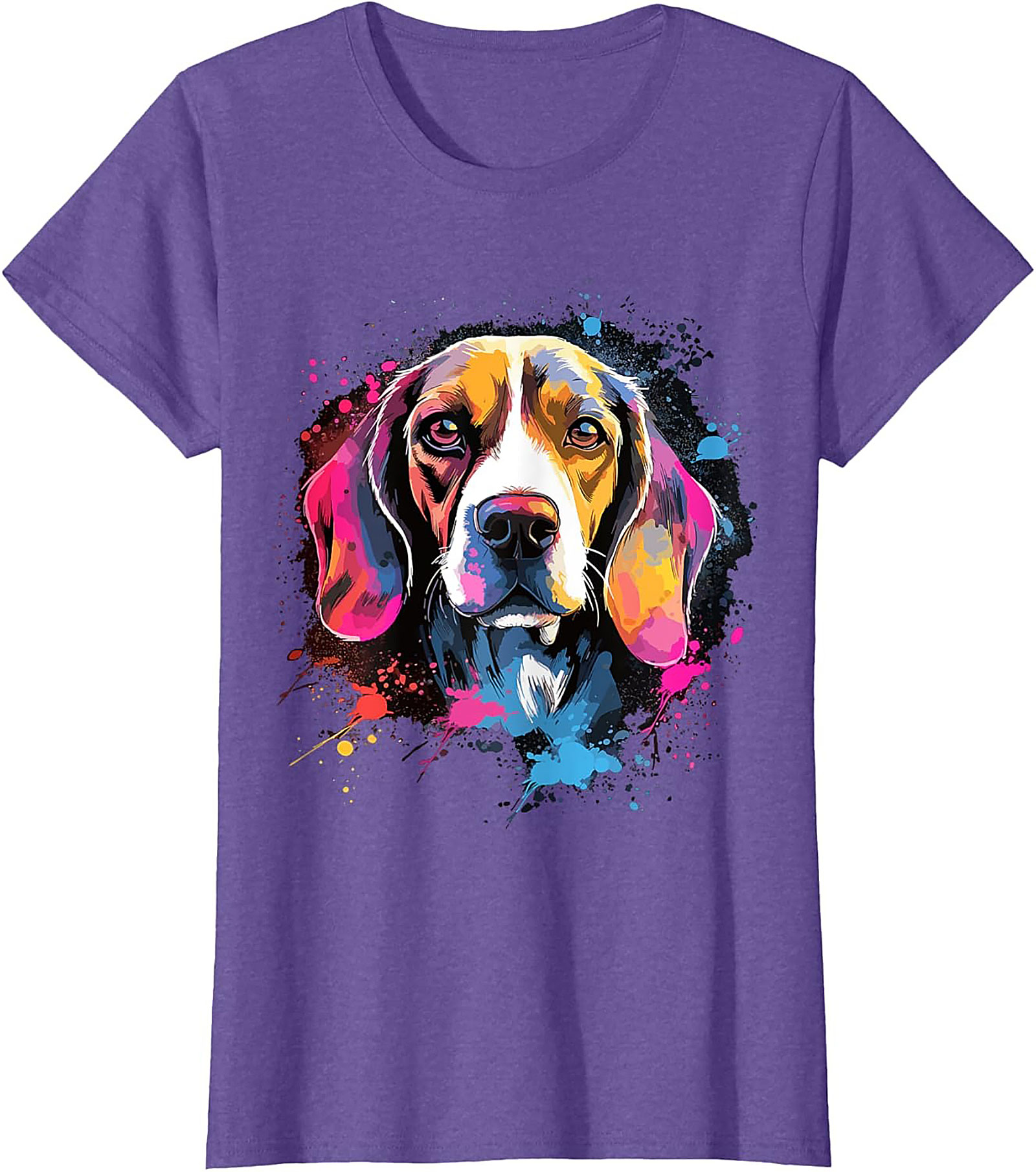 Vibrant Pop Art Beagle Dog Graphic Tee | Artistic Dog Lover T-Shirt