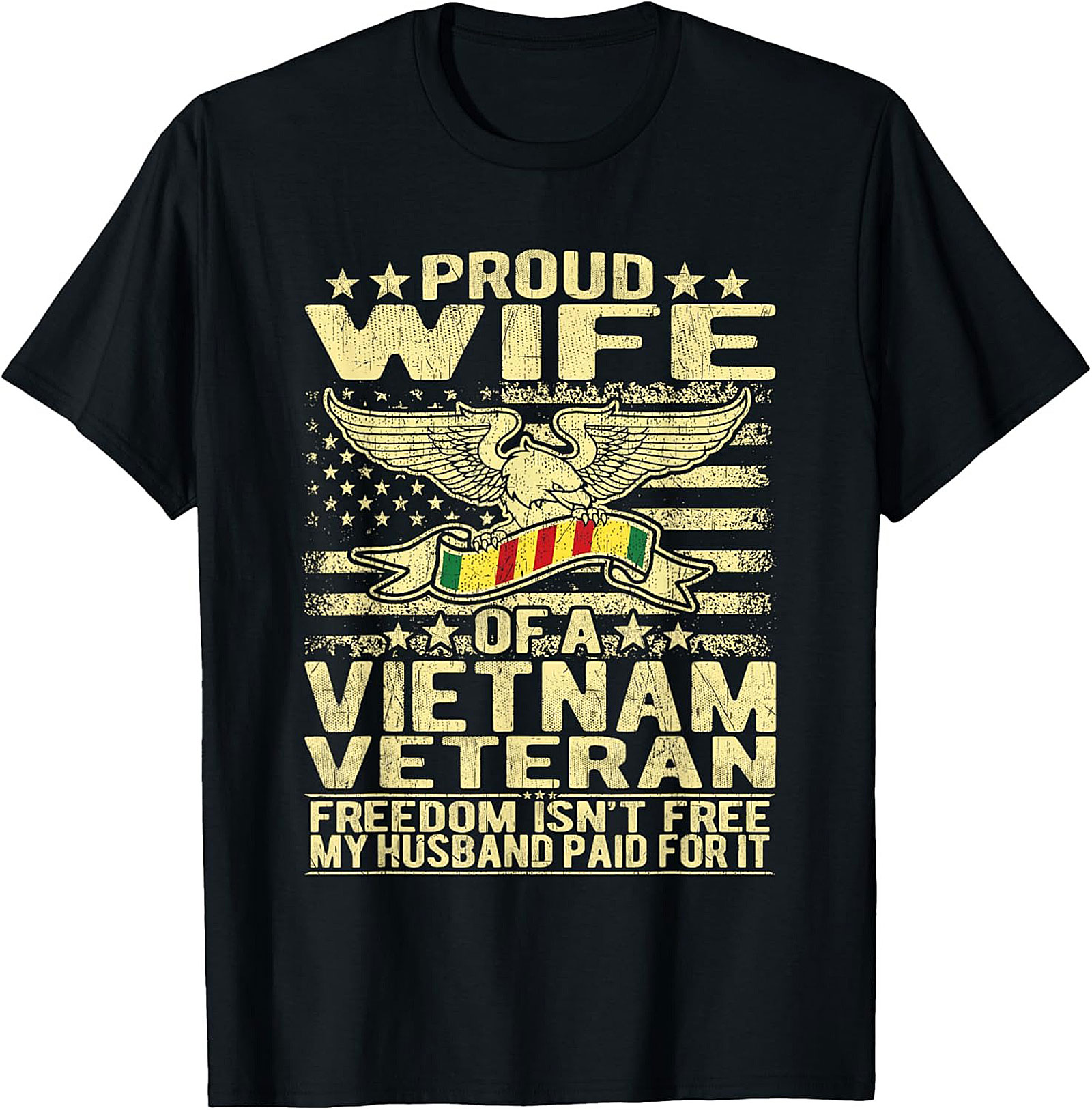 Proud Wife Vietnam Veteran Graphic Tee | Military Spouse Gift