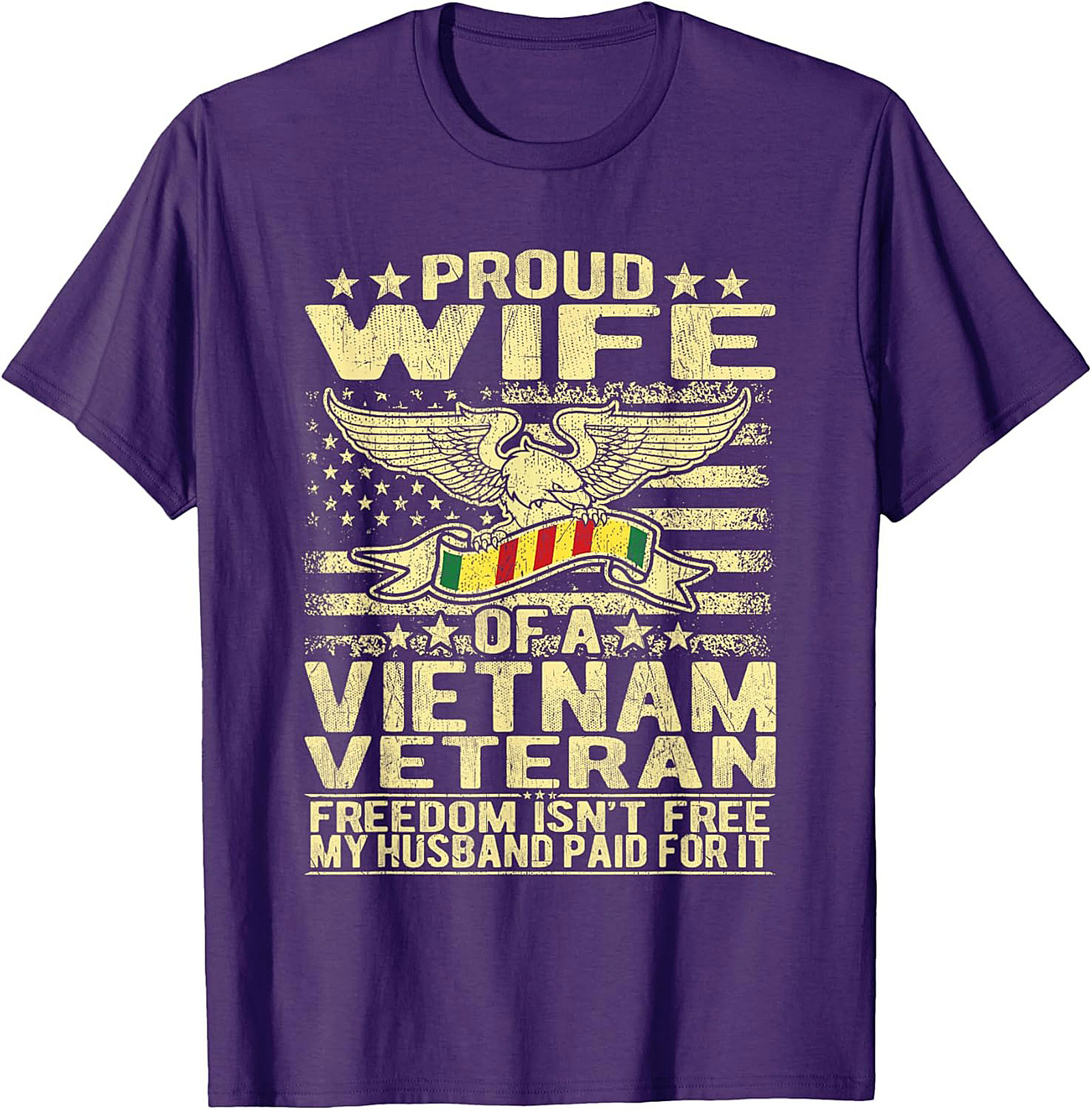 Proud Wife Vietnam Veteran Graphic Tee | Military Spouse Gift