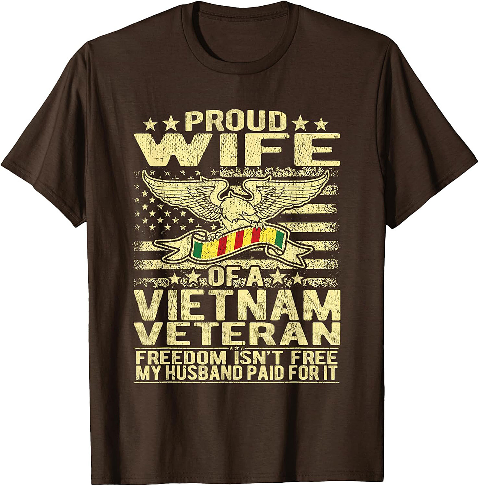Proud Wife Vietnam Veteran Graphic Tee | Military Spouse Gift