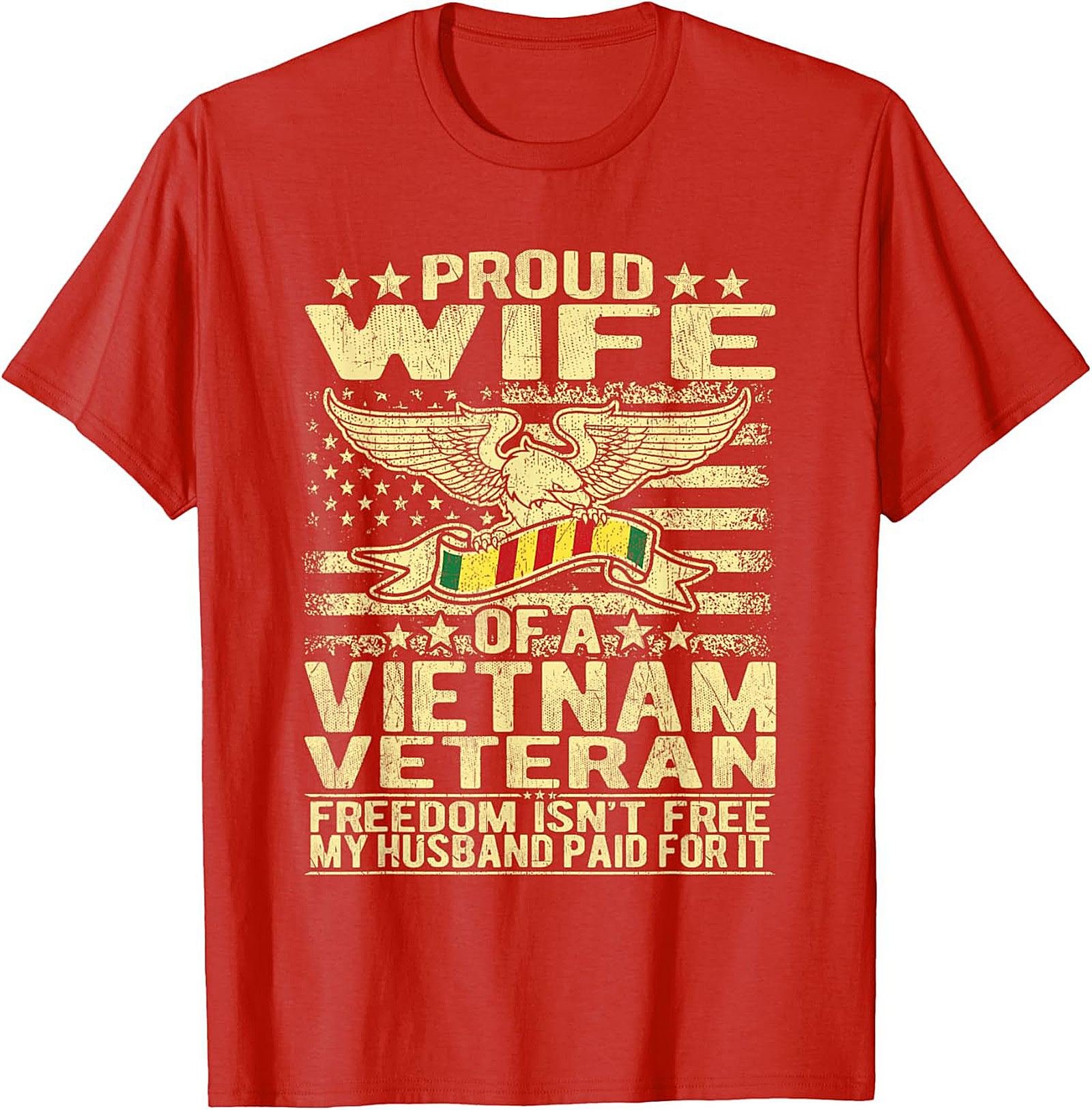 Proud Wife Vietnam Veteran Graphic Tee | Military Spouse Gift