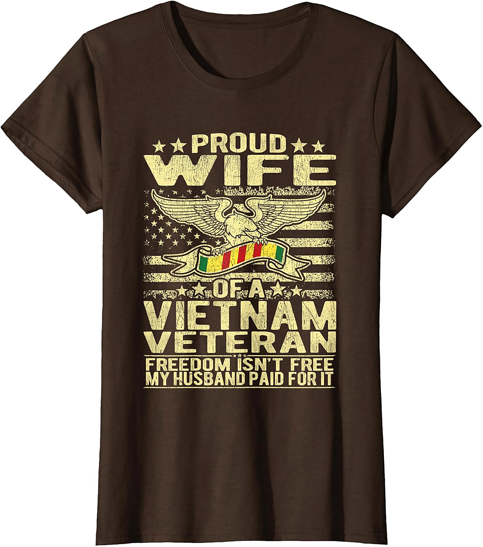 Proud Wife Vietnam Veteran Graphic Tee | Military Spouse Gift