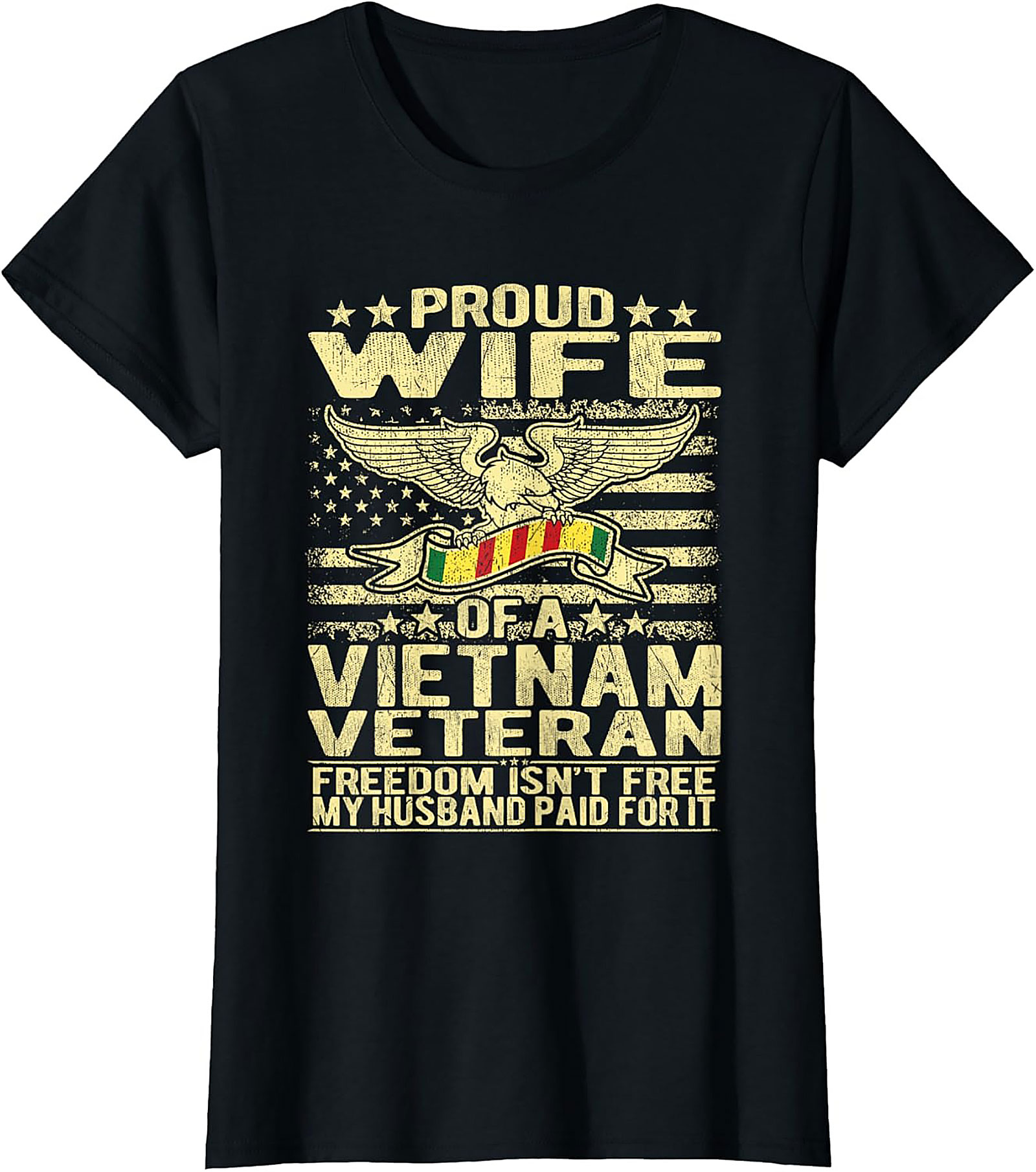 Proud Wife Vietnam Veteran Graphic Tee | Military Spouse Gift