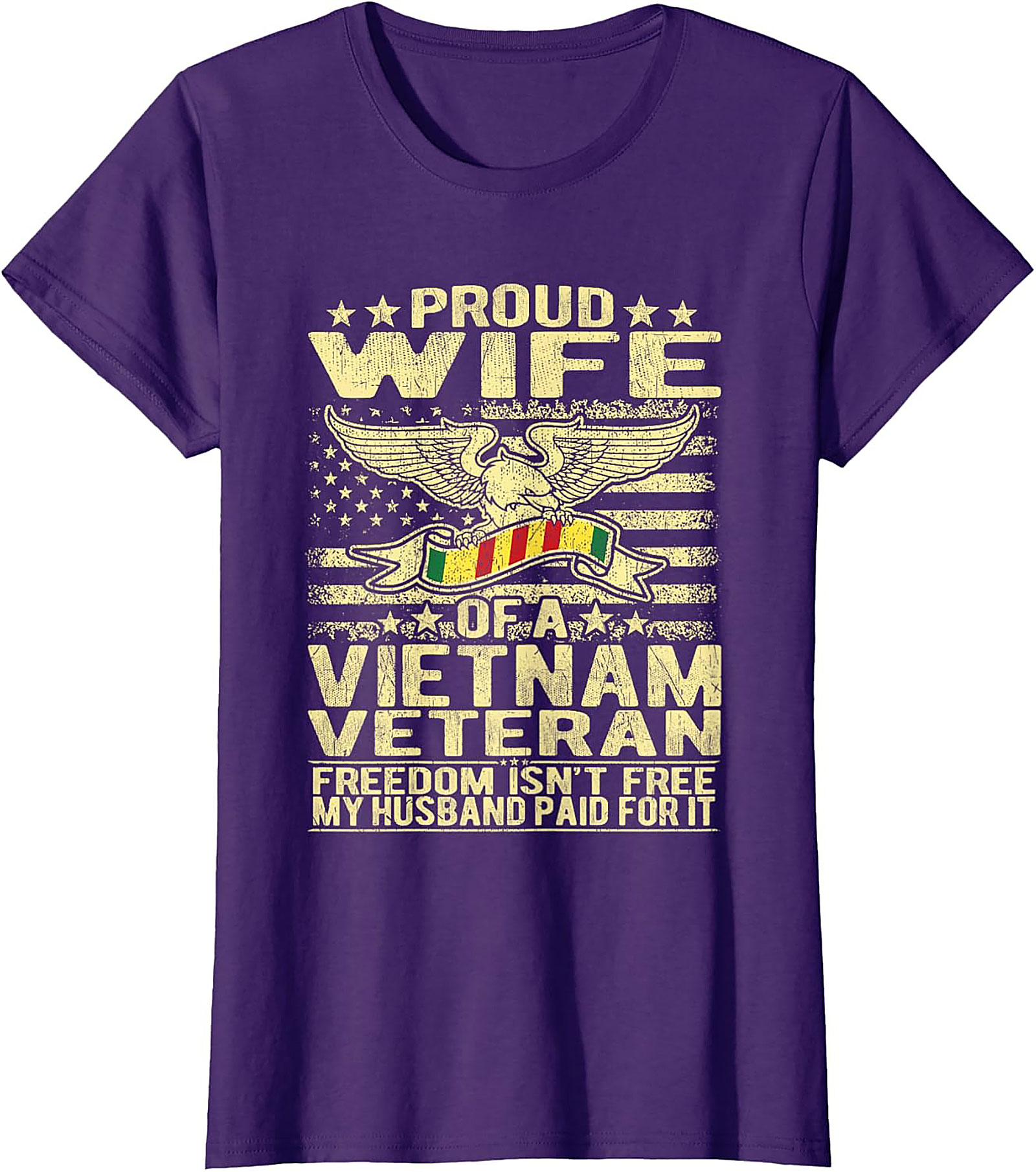 Proud Wife Vietnam Veteran Graphic Tee | Military Spouse Gift