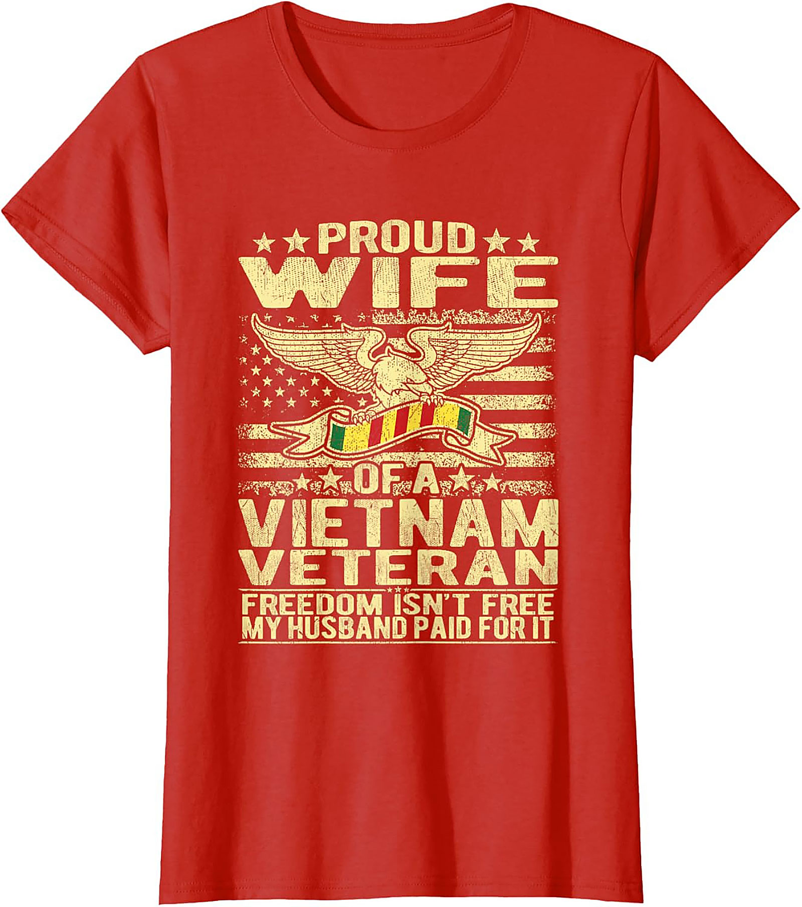 Proud Wife Vietnam Veteran Graphic Tee | Military Spouse Gift