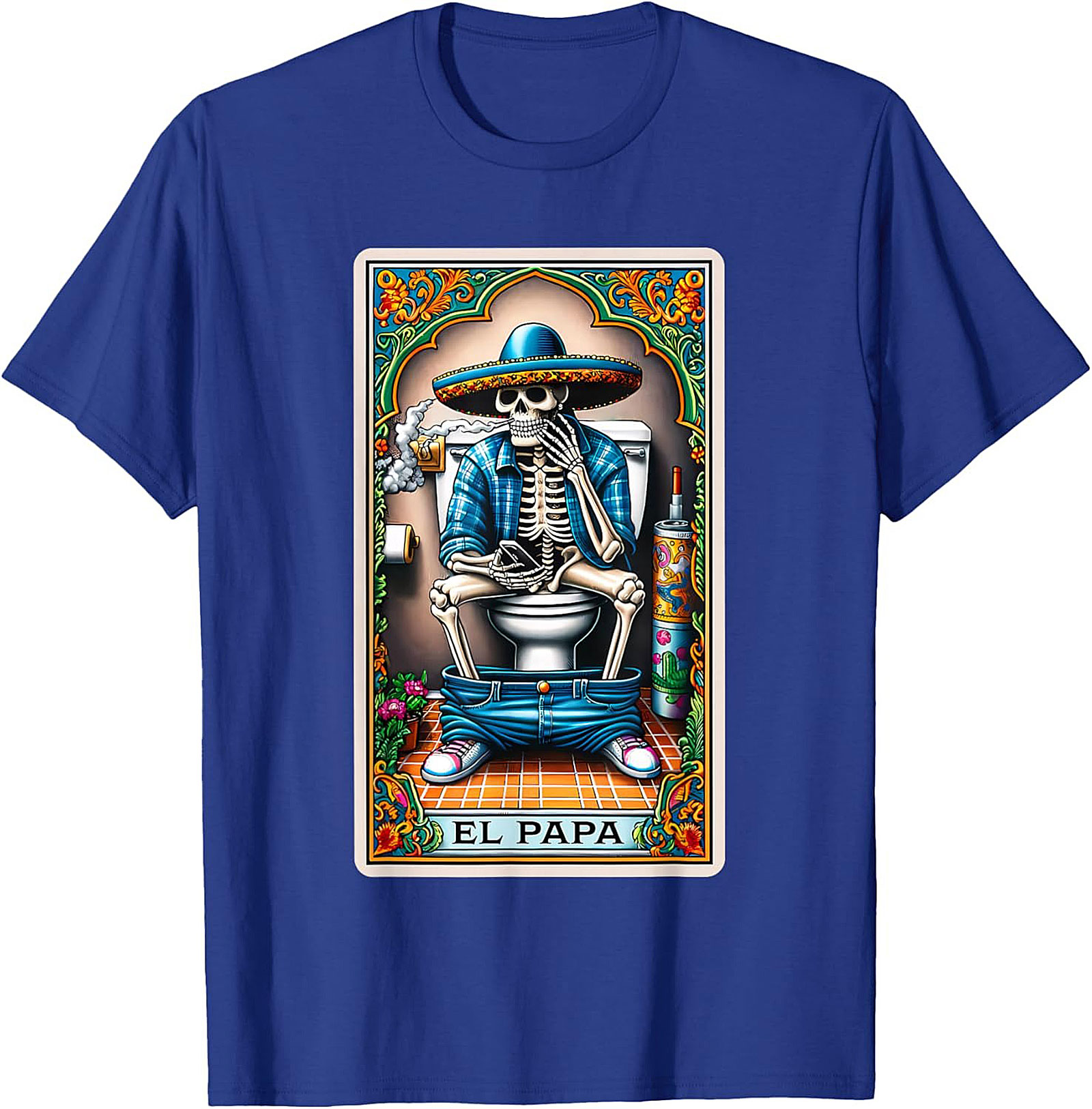 El Papa Skeleton Tarot Funny Graphic Tee Unisex Shirt Gift