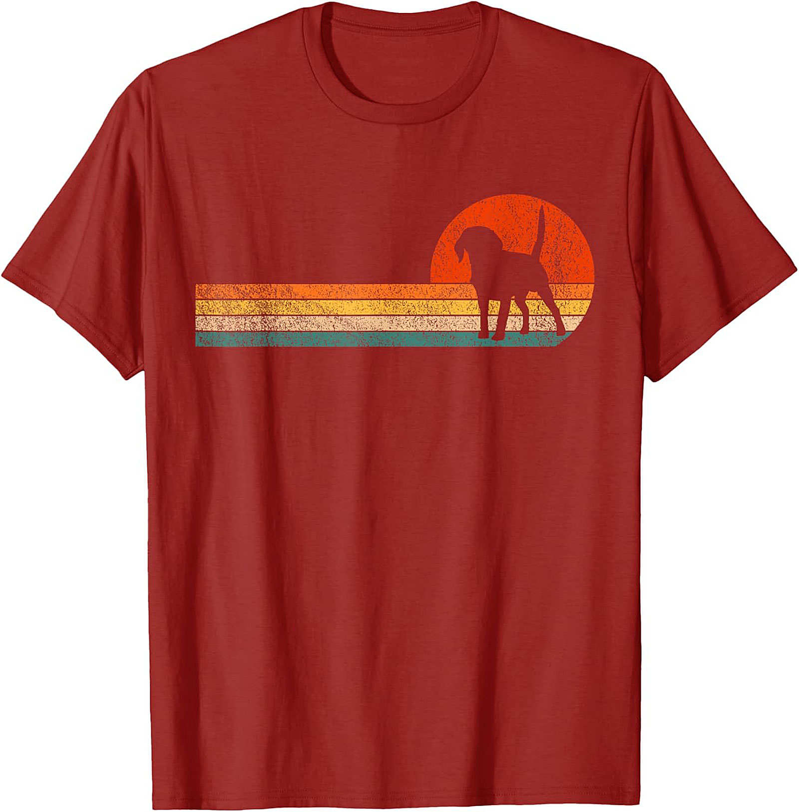 Retro Beagle Graphic Tee: Vintage Sunset Dog Lover Unisex Shirt