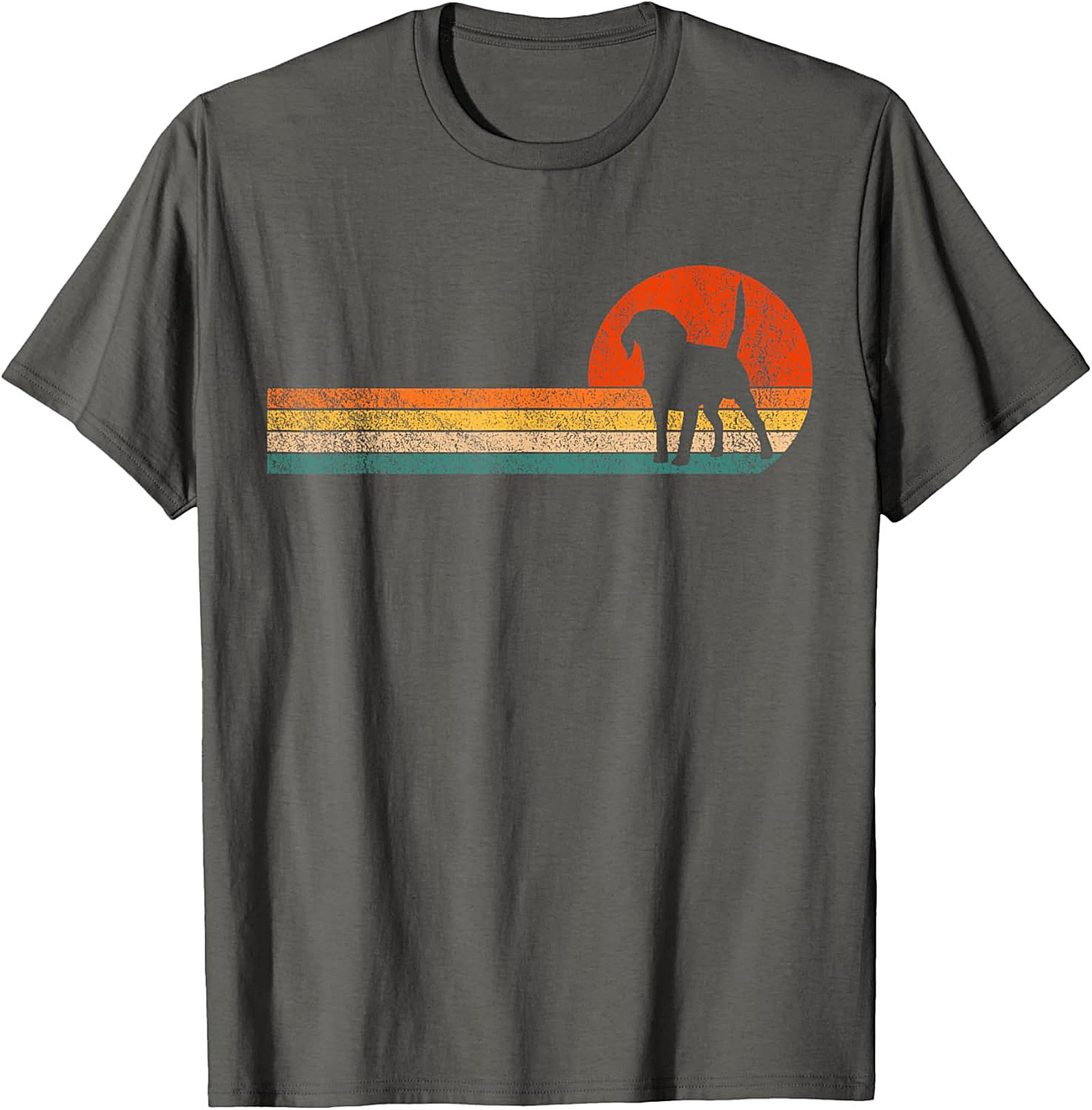 Retro Beagle Graphic Tee: Vintage Sunset Dog Lover Unisex Shirt
