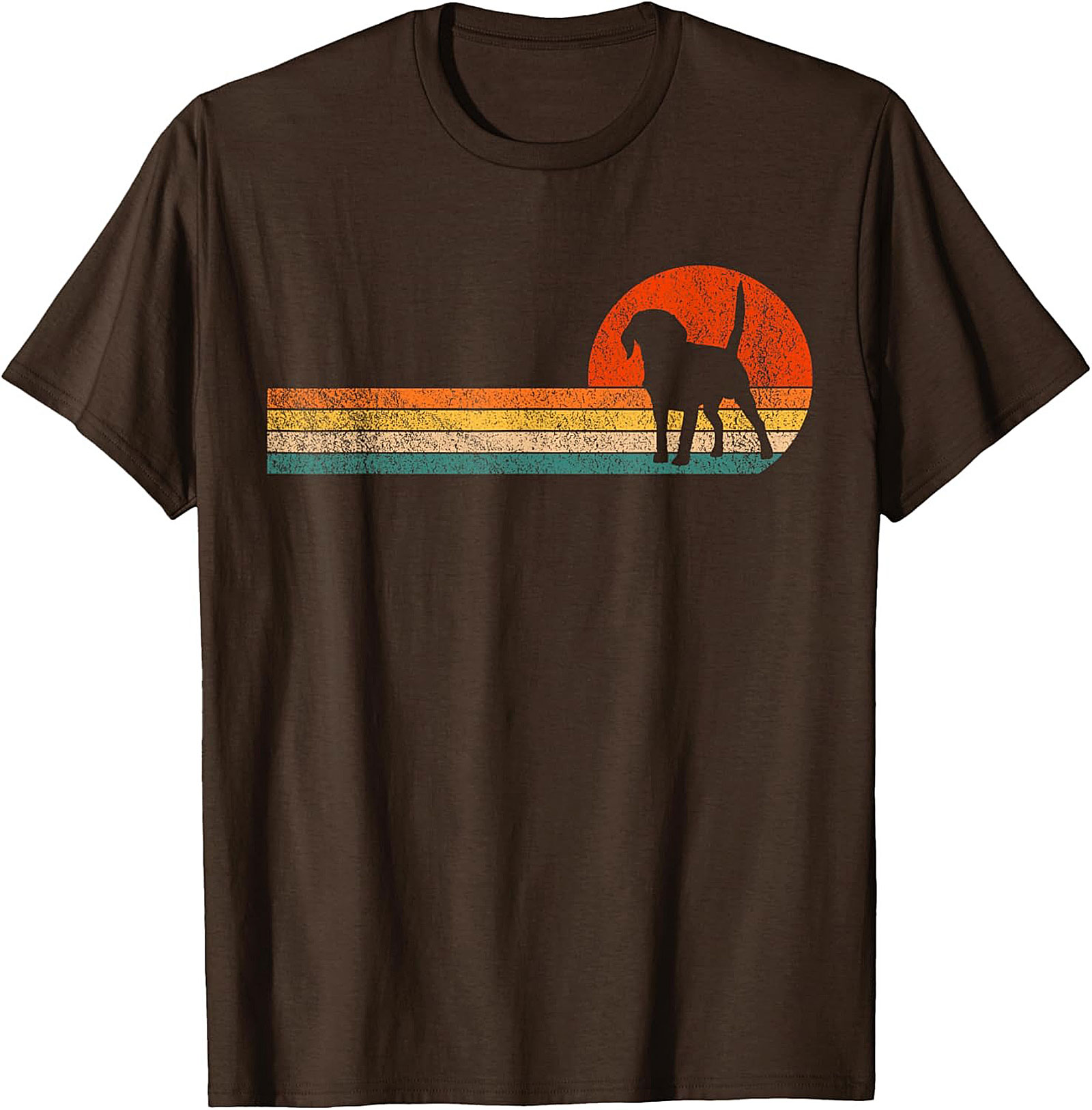 Retro Beagle Graphic Tee: Vintage Sunset Dog Lover Unisex Shirt