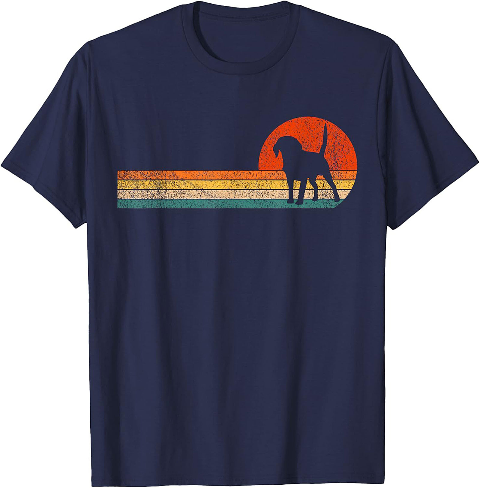 Retro Beagle Graphic Tee: Vintage Sunset Dog Lover Unisex Shirt