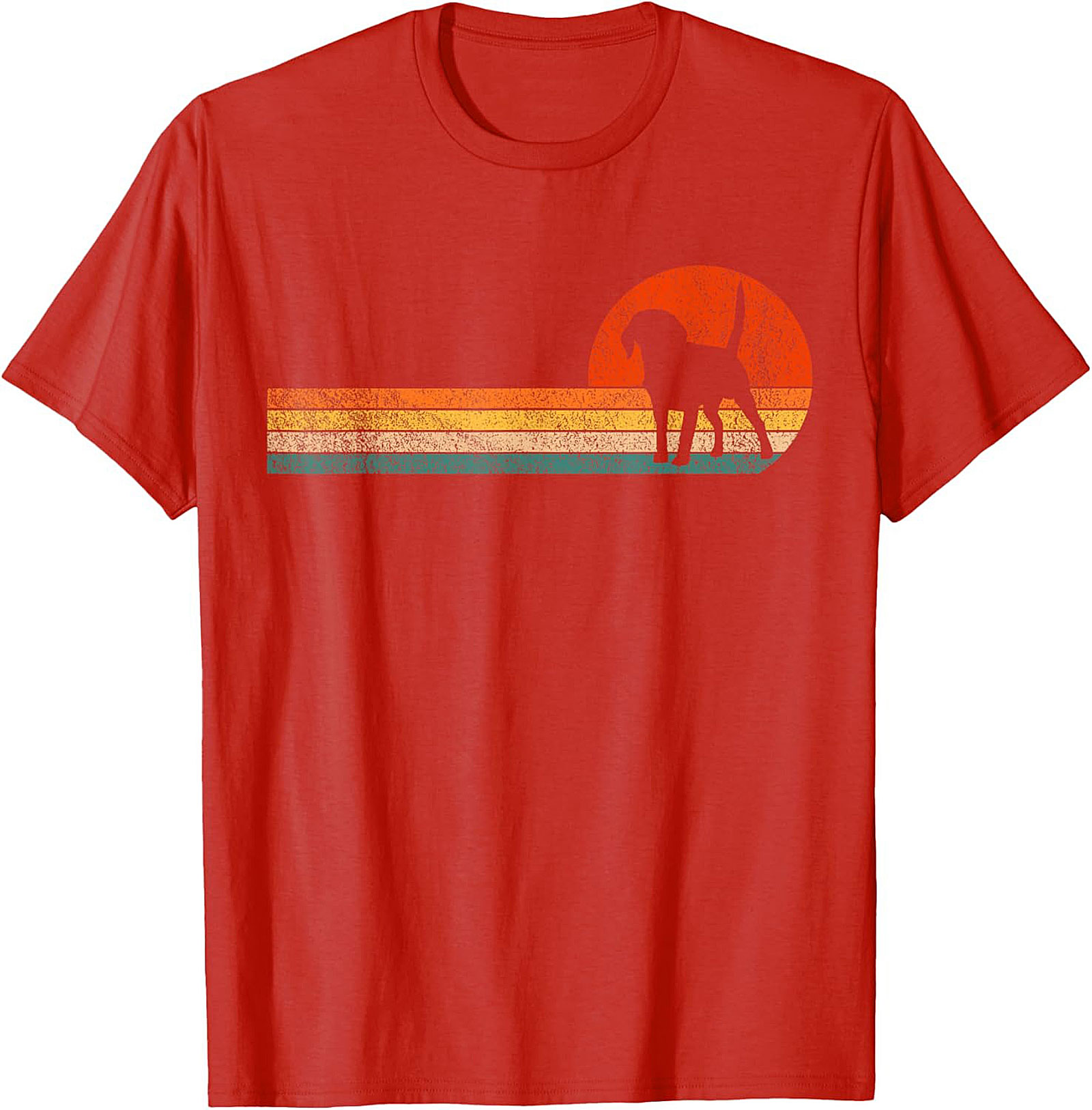 Retro Beagle Graphic Tee: Vintage Sunset Dog Lover Unisex Shirt