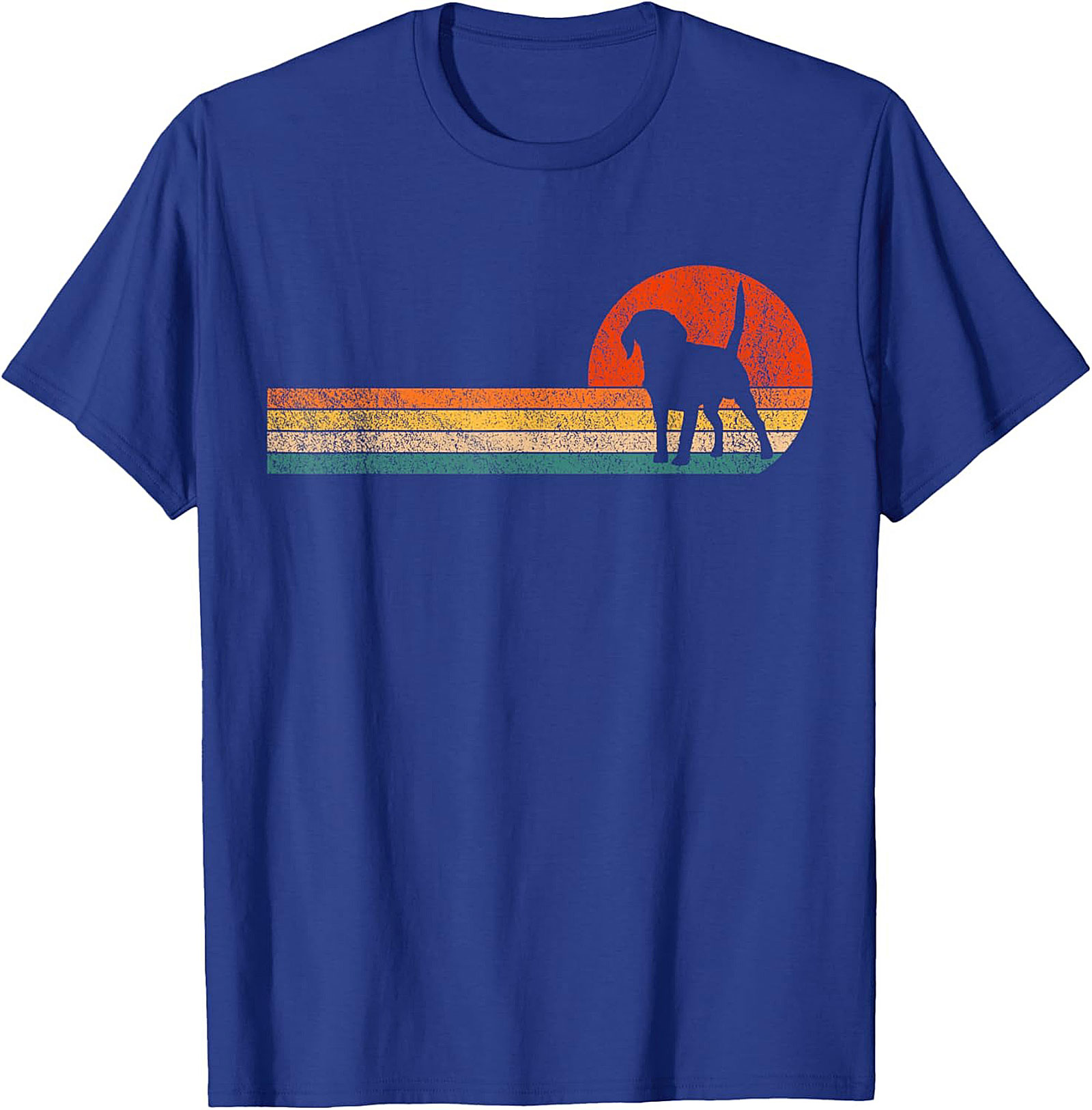 Retro Beagle Graphic Tee: Vintage Sunset Dog Lover Unisex Shirt