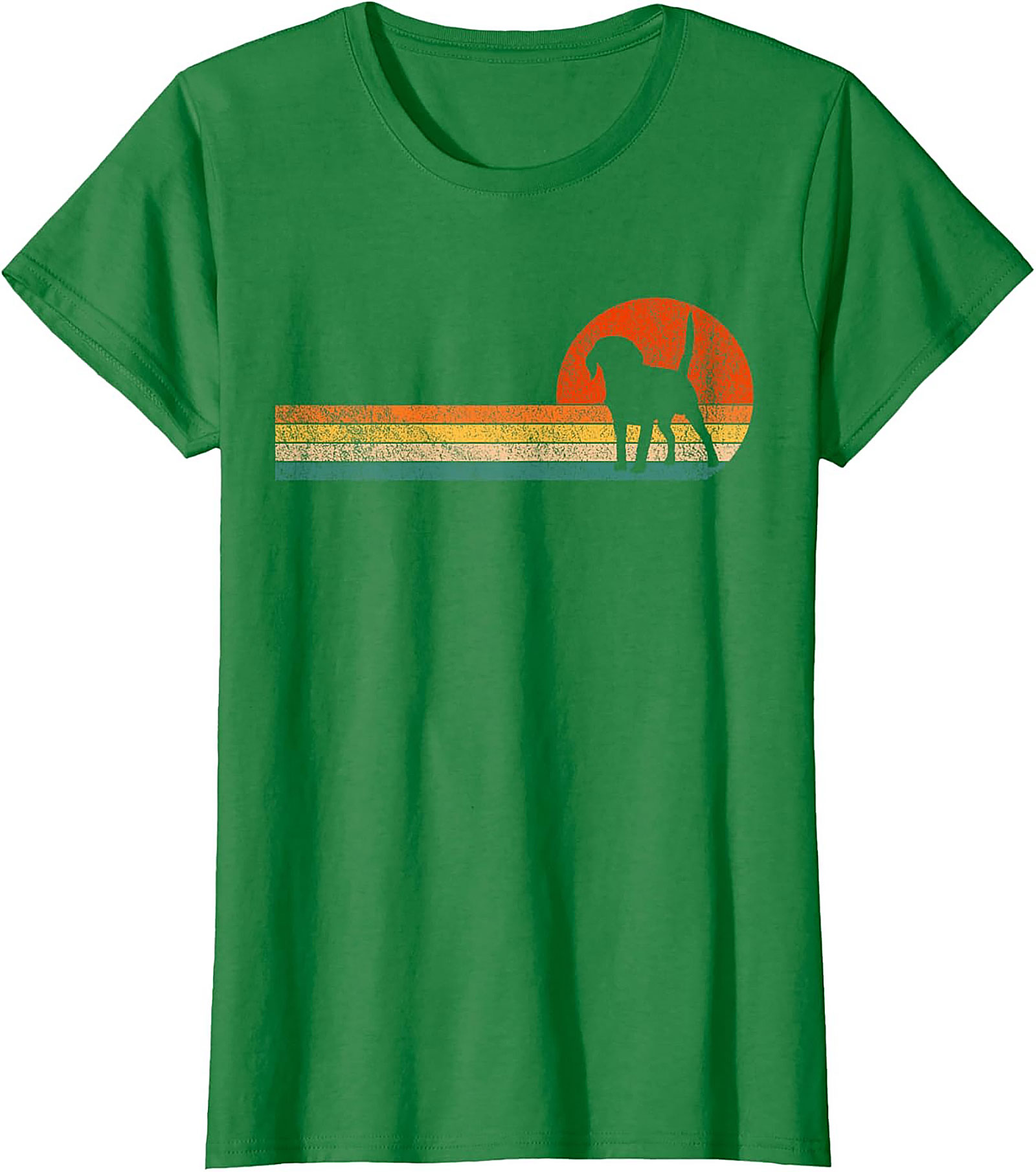 Retro Beagle Graphic Tee: Vintage Sunset Dog Lover Unisex Shirt