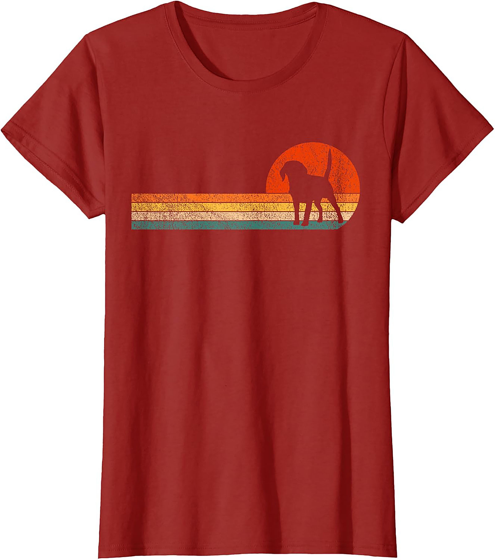 Retro Beagle Graphic Tee: Vintage Sunset Dog Lover Unisex Shirt