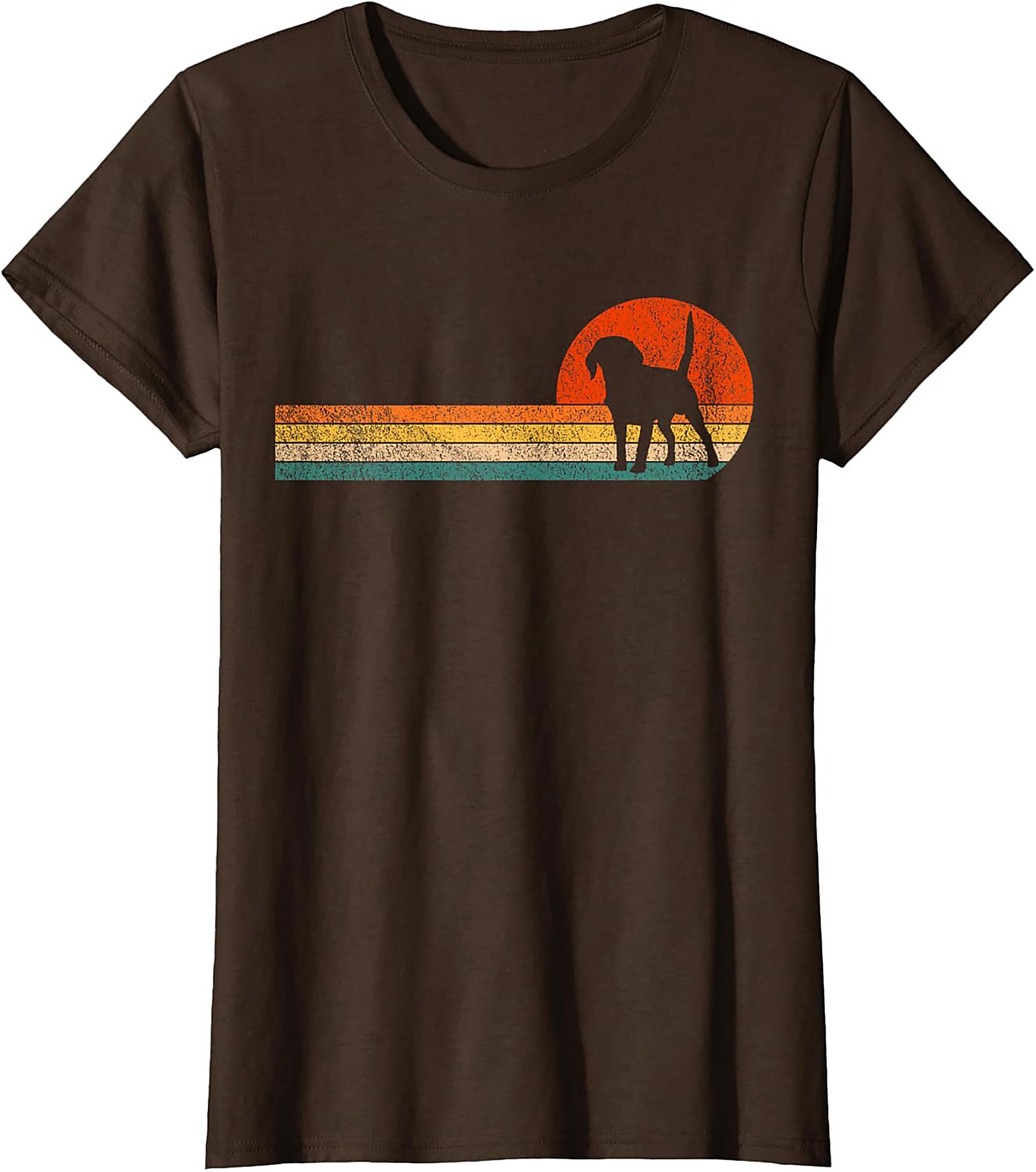 Retro Beagle Graphic Tee: Vintage Sunset Dog Lover Unisex Shirt