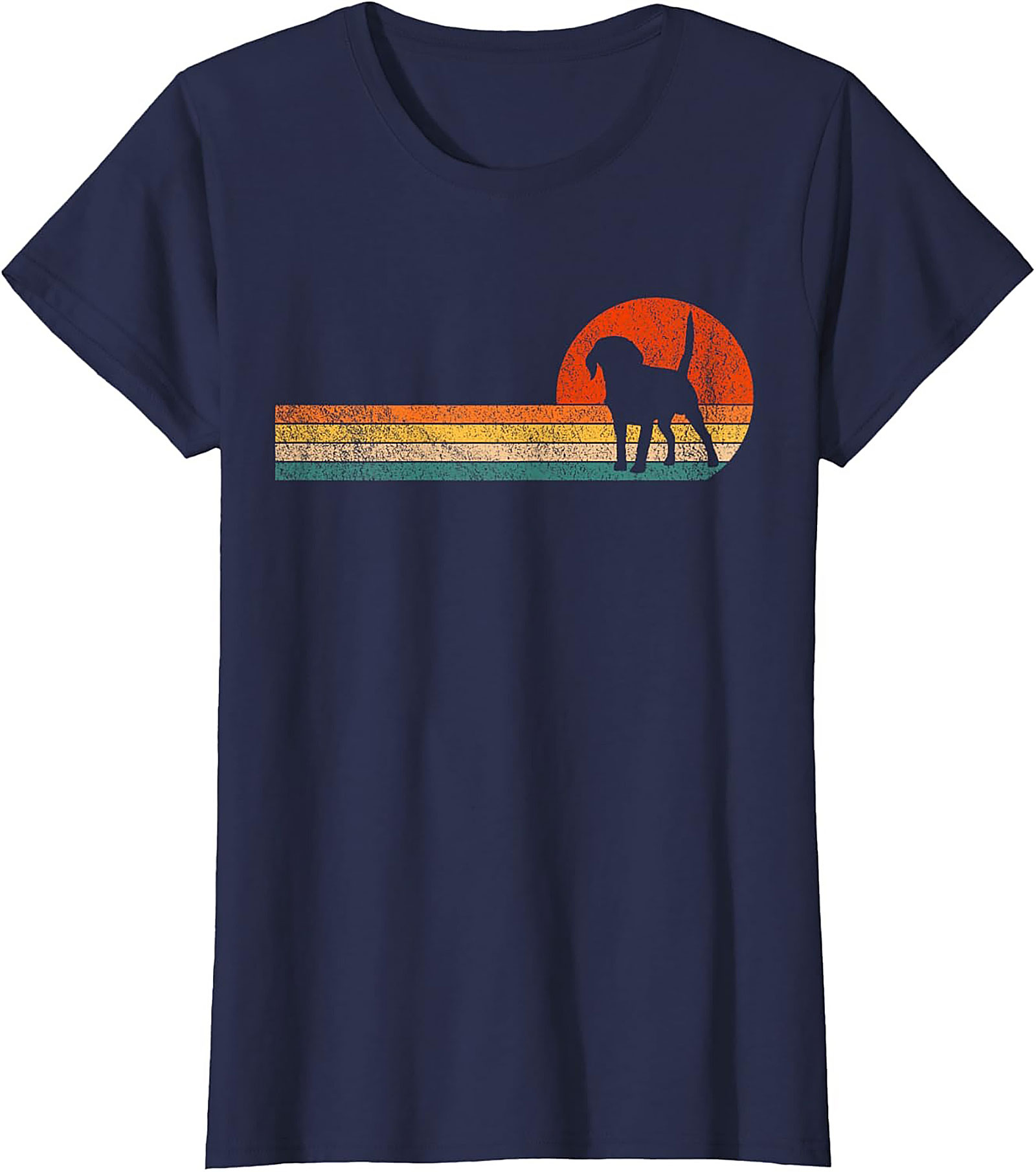 Retro Beagle Graphic Tee: Vintage Sunset Dog Lover Unisex Shirt
